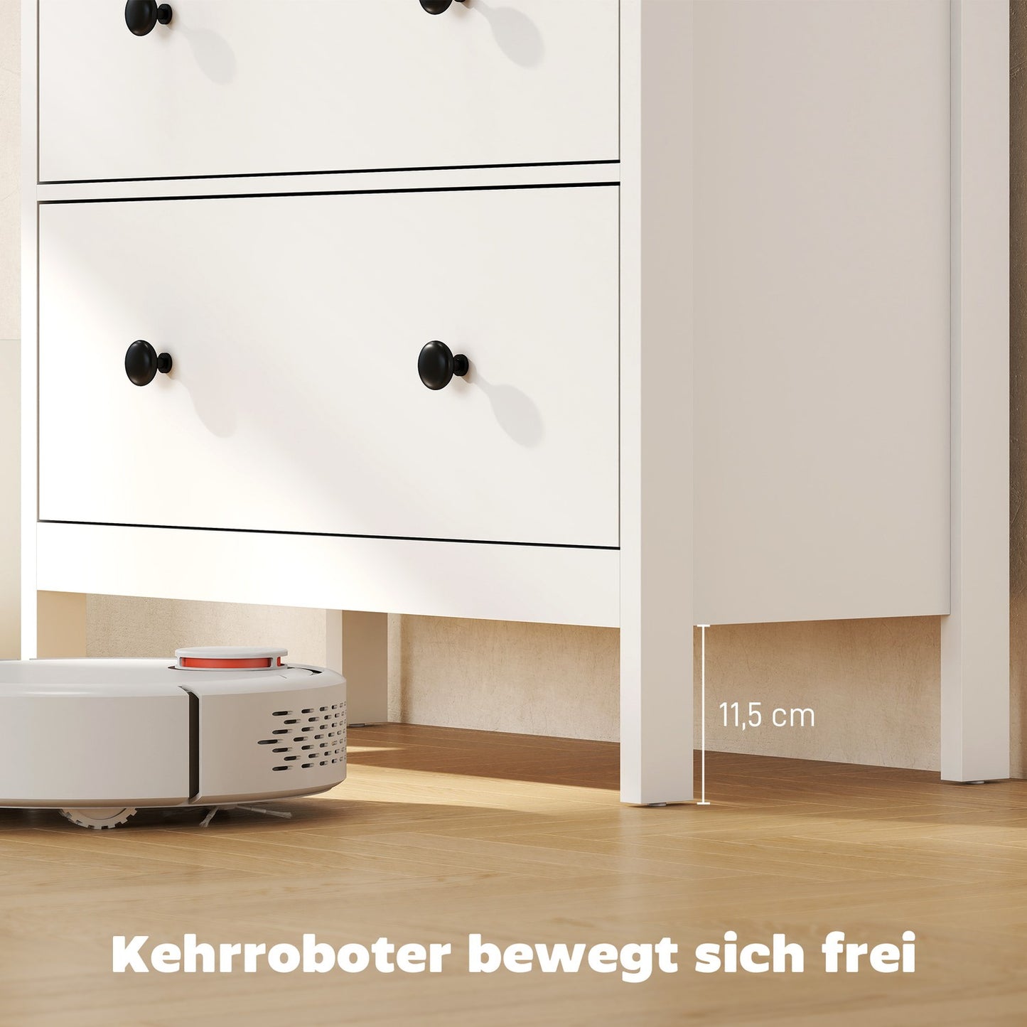 4-Drawer Dresser for Clothes & Linens, White MDF
