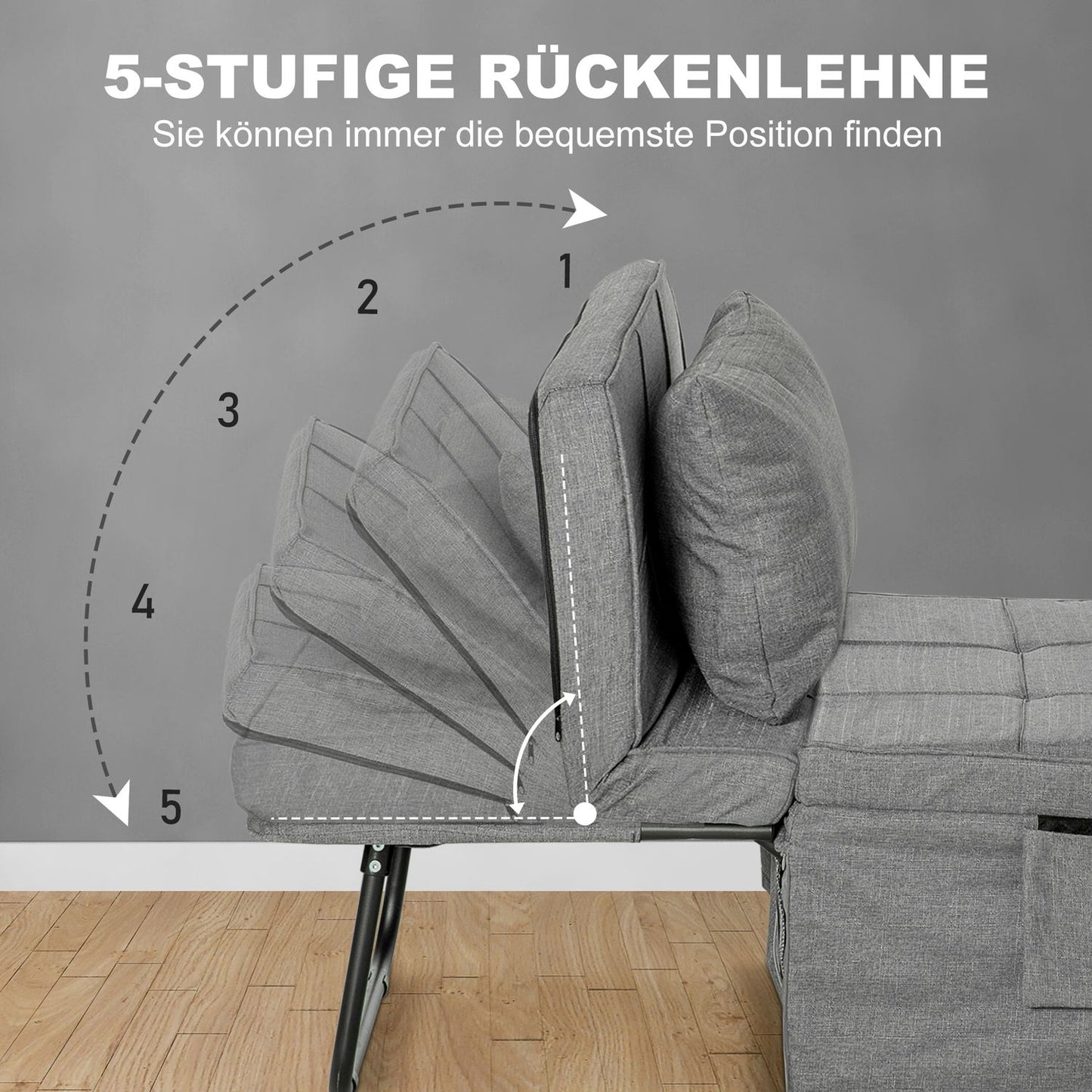 Folding 4-in-1 guest bed & ottoman with adjustable height