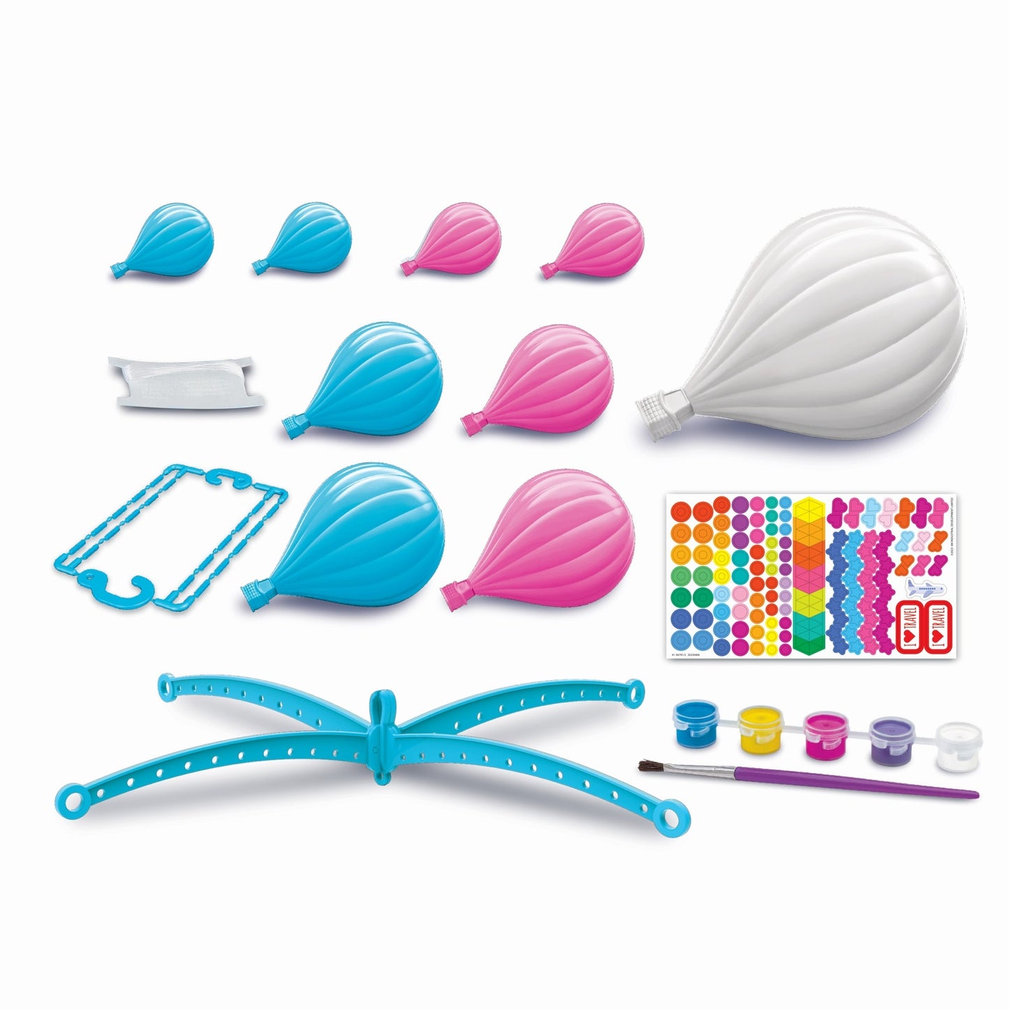 4M Kidzmaker Diy Set Paint Your Own Hot Air Balloons Mobile