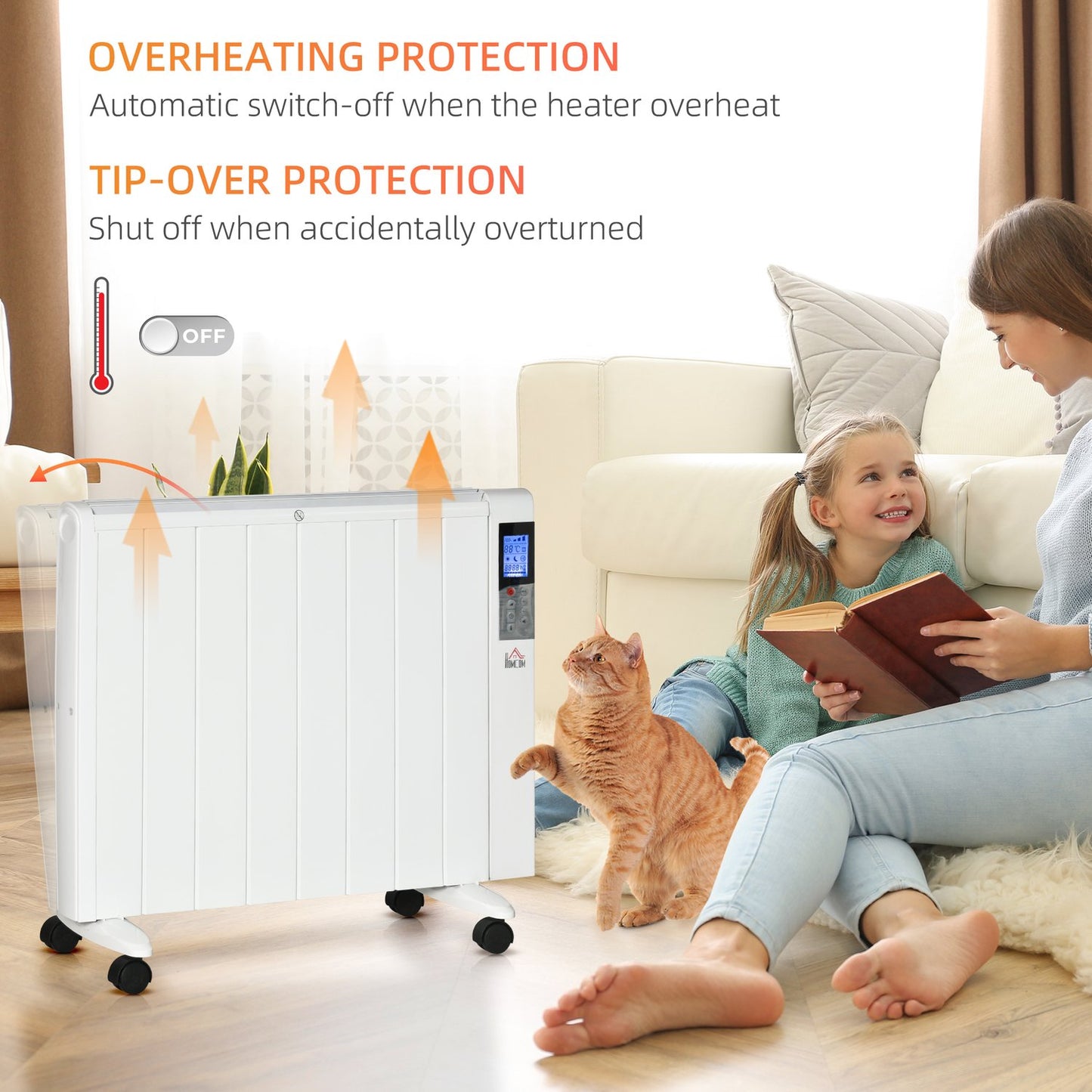 Electric heater 2000W – LCD, remote control, wheels, safe