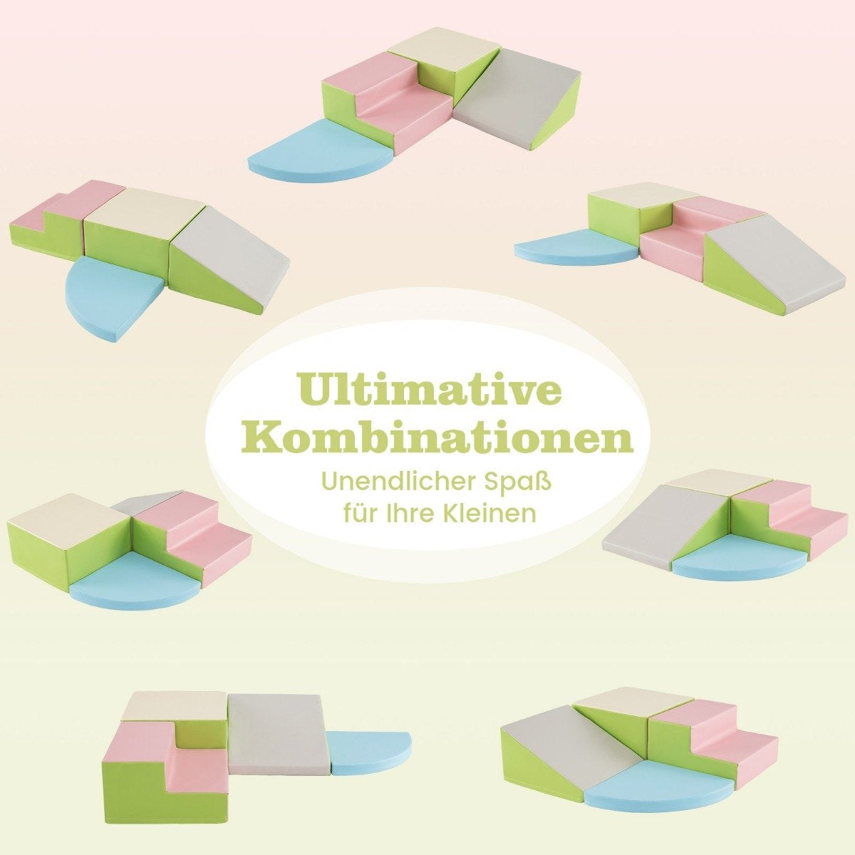 4 PCS. Foam building blocks for running around &amp; Climbing Giant Building Blocks Large Building Blocks Pink + Green