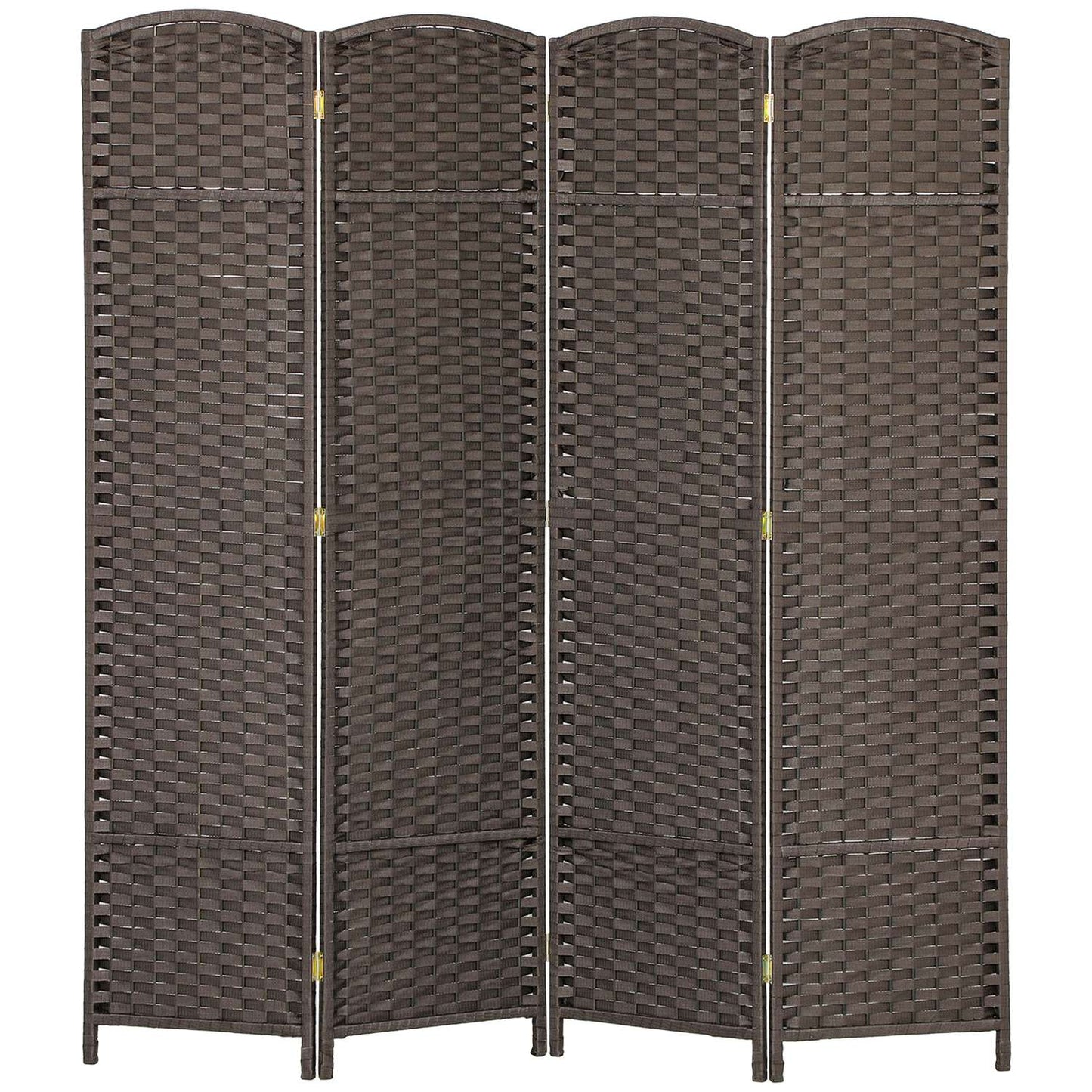 4-Panel Folding Room Divider, Brown, Polypropylene
