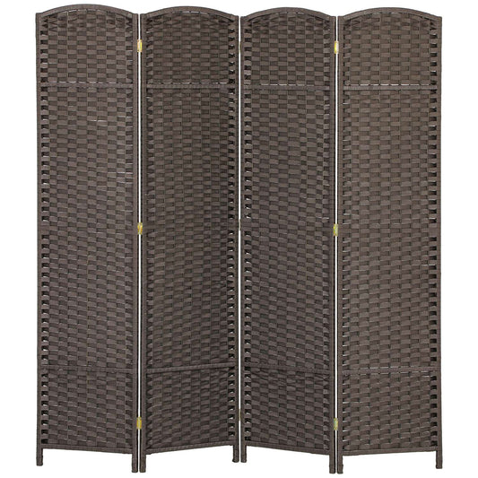 4-Panel Folding Room Divider, Brown, Polypropylene