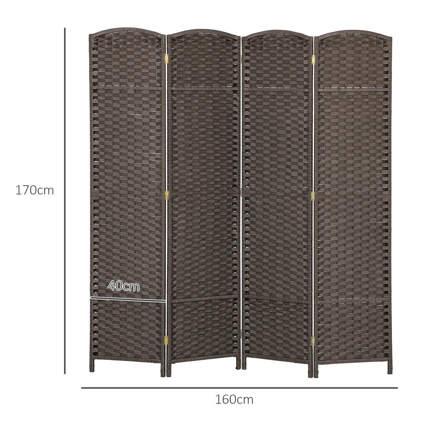 4-Panel Folding Room Divider, Brown, Polypropylene