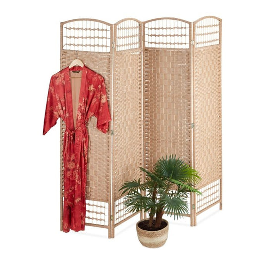 4-Panel Folding Screen in Natural Colour