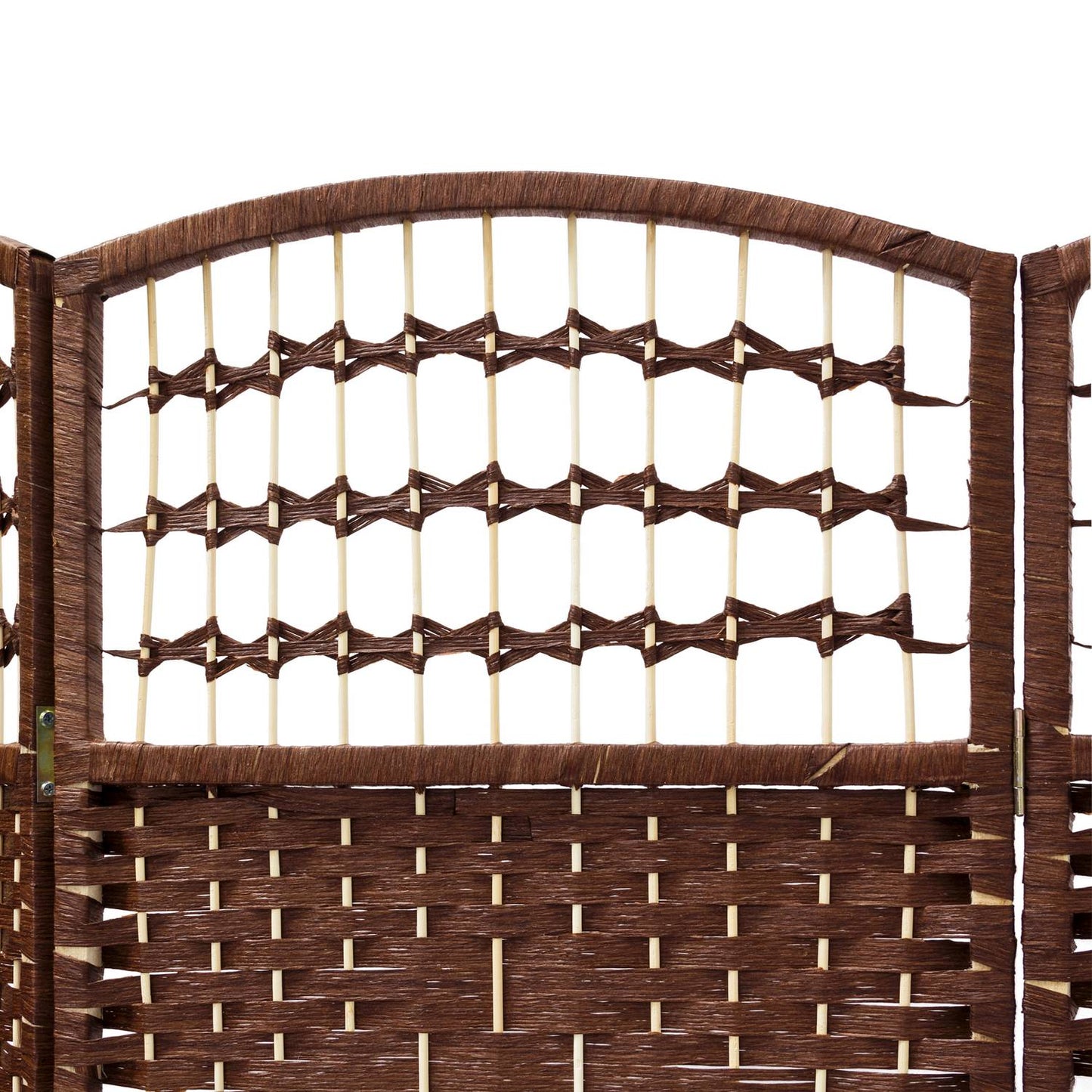 4 Panel Wooden Room Divider, Brown – Privacy Screen
