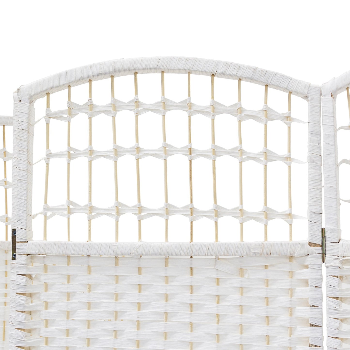 4 Panel Wooden Room Divider, White – Privacy Partition