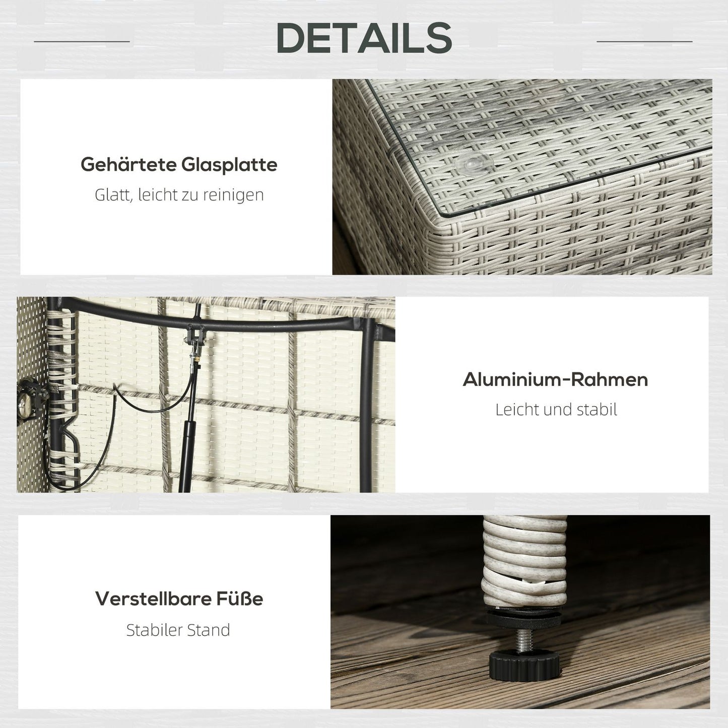 4-piece rattan garden furniture, weatherproof, removable covers