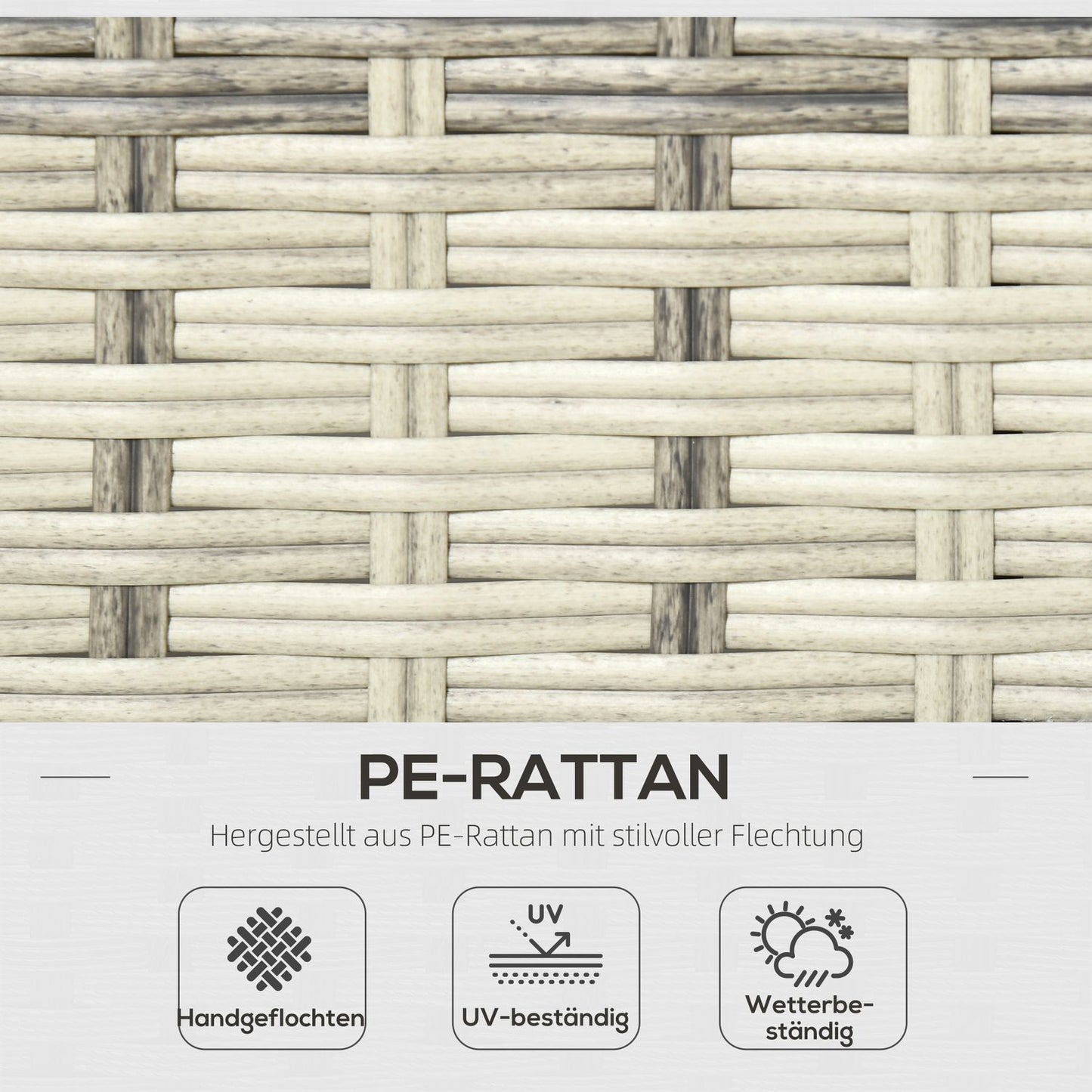 4-piece rattan garden furniture, weatherproof, removable covers