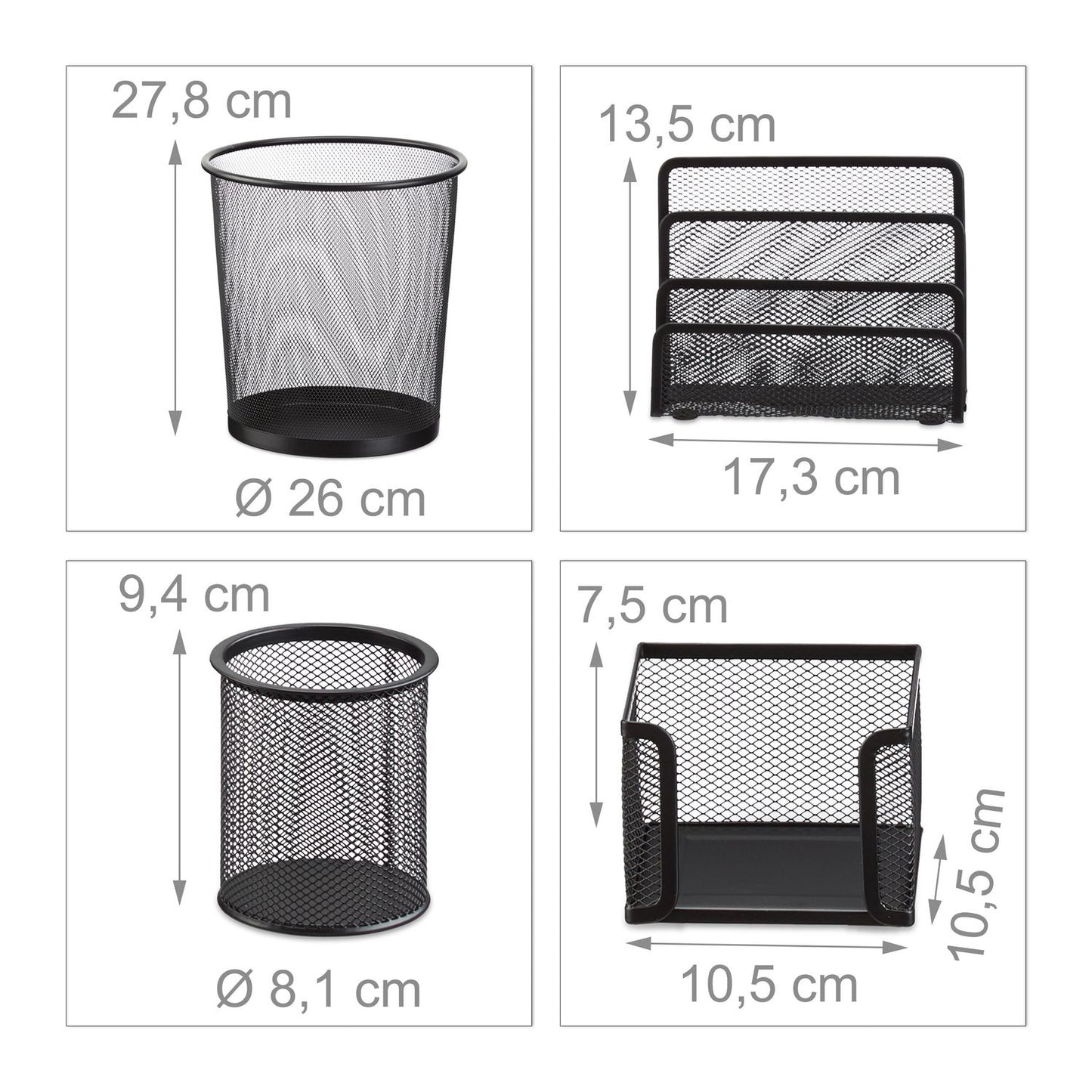4-Piece Desk Organizer Set