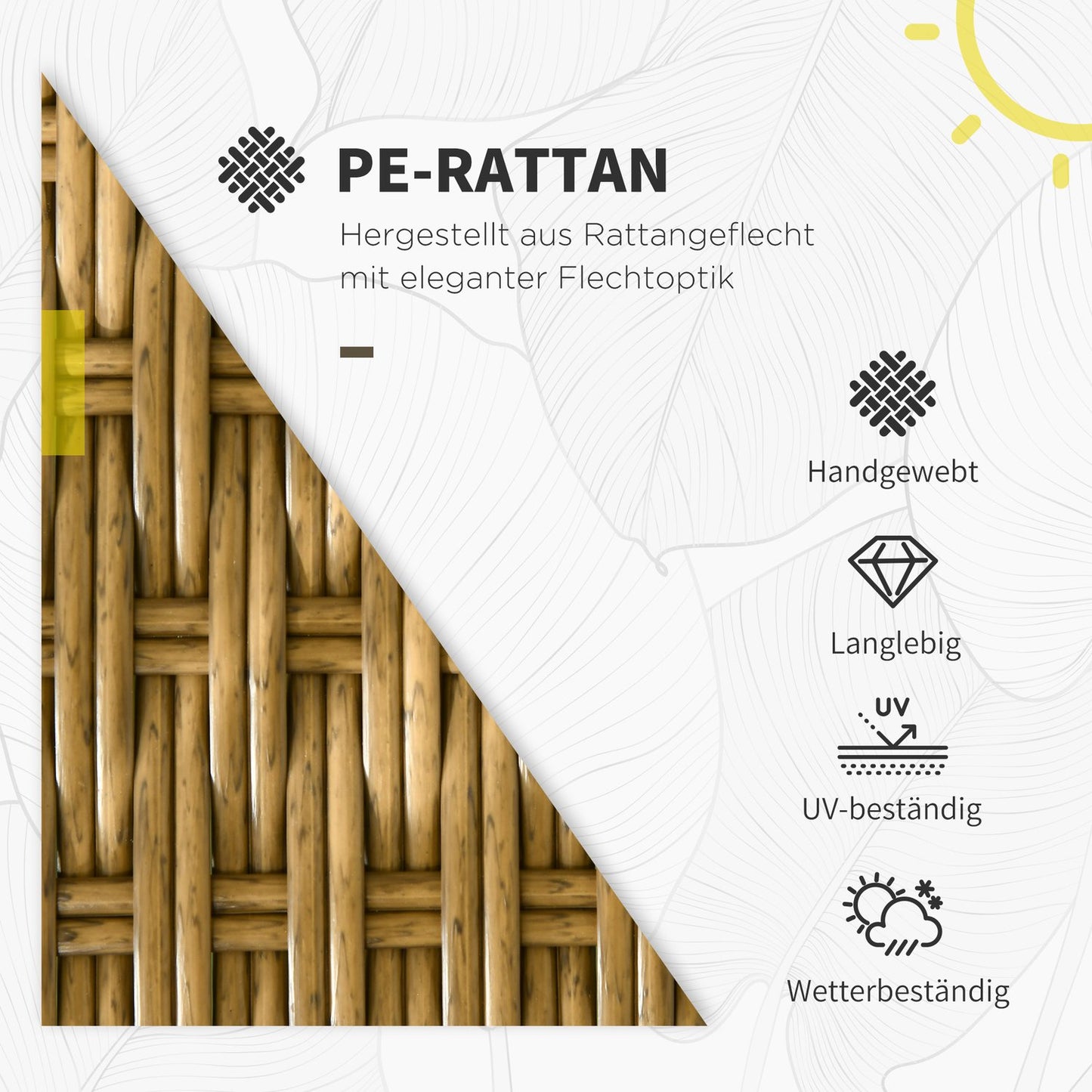 Rattan garden furniture - 4-piece with cushions