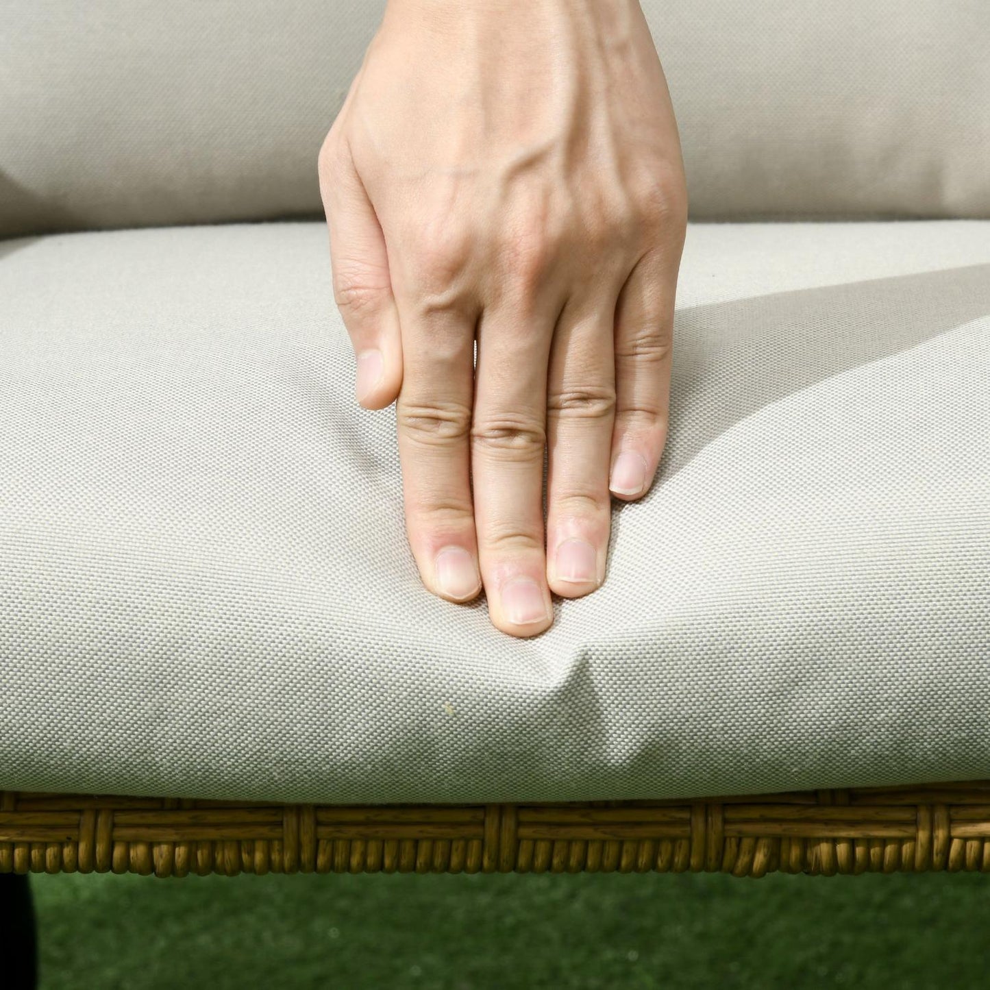 Rattan garden furniture - 4-piece with cushions