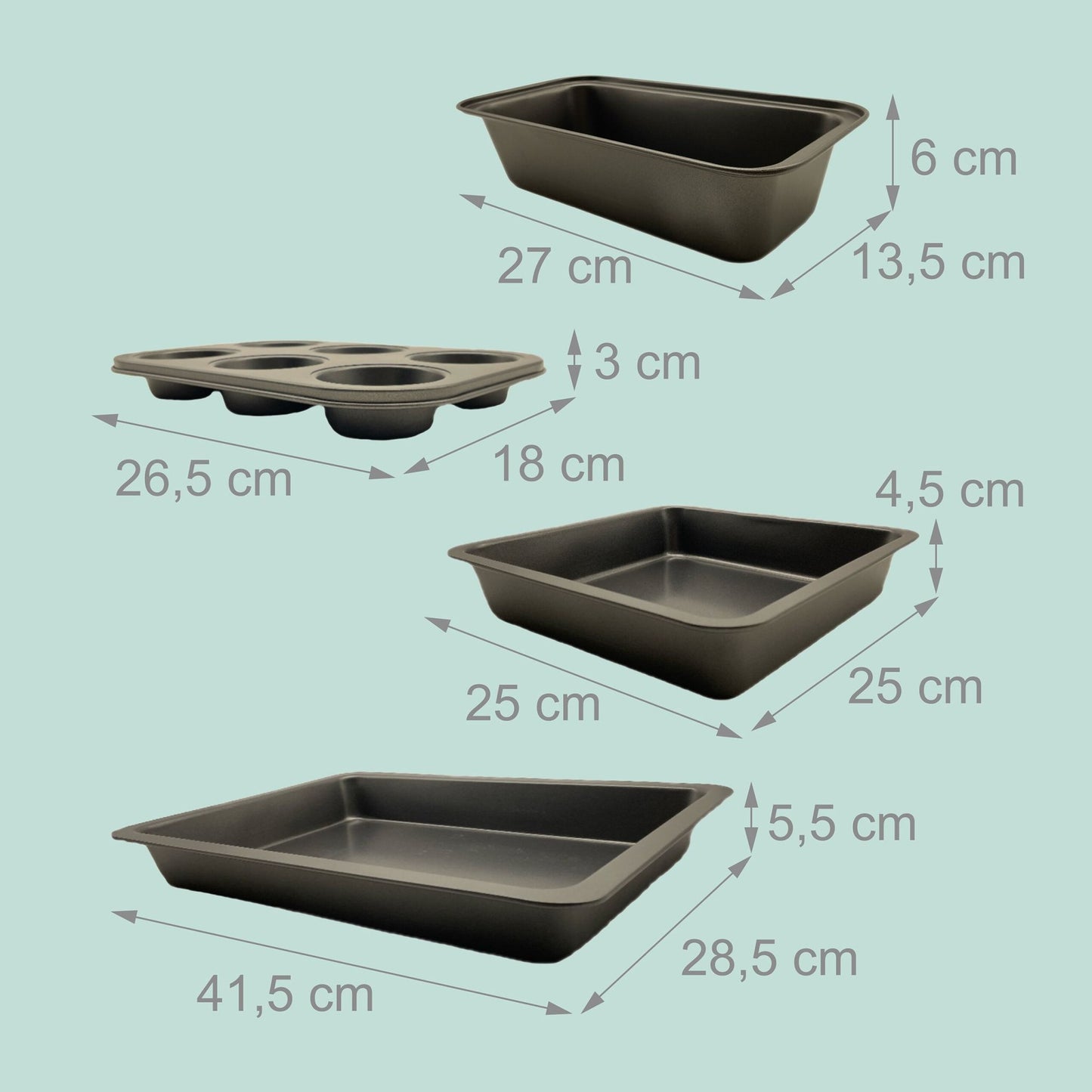 4-Piece Non-Stick Bakeware Set – Carbon Steel