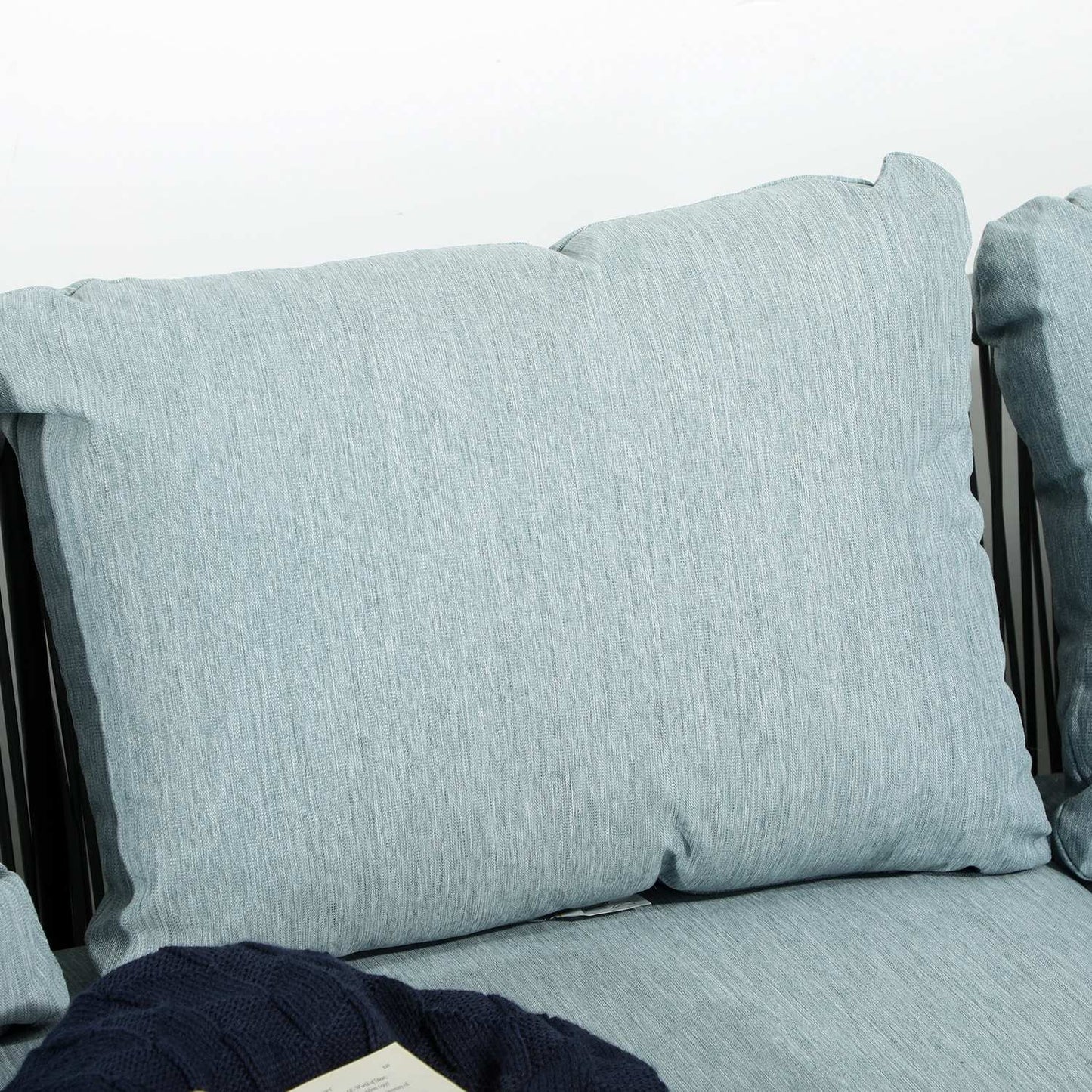 Rattan garden furniture, with cushions, gray - 4 pieces