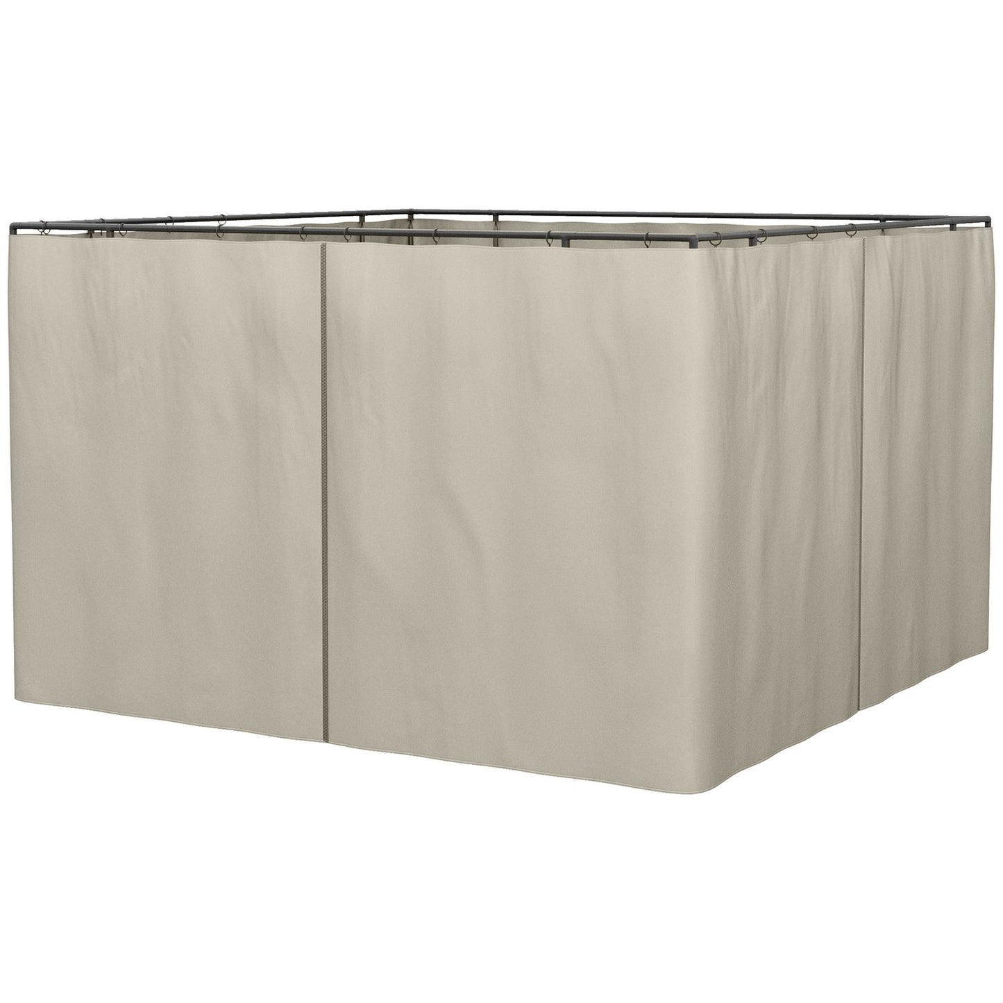 Beige 3x3M Gazebo Side Panels - Set of 4, Polyester