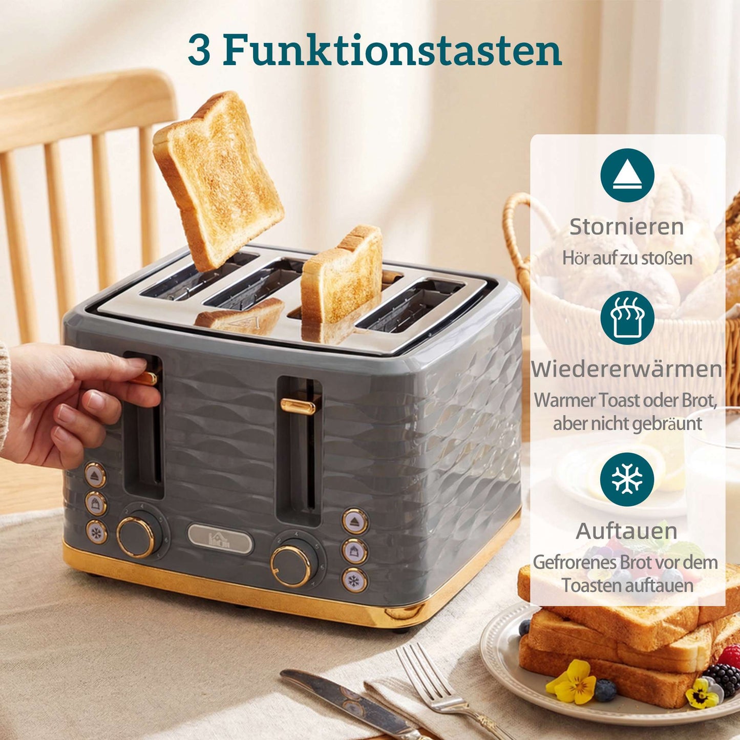 4-Slice Toaster, 7 Browning Levels, Auto Shut-Off