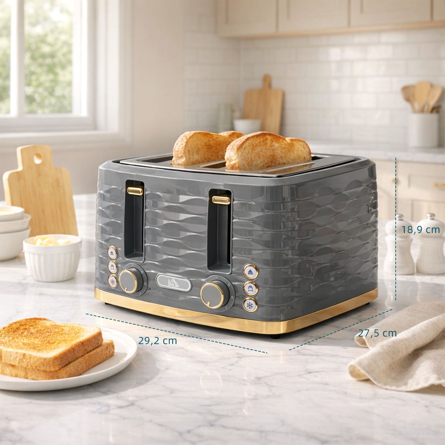 4-Slice Toaster, 7 Browning Levels, Auto Shut-Off