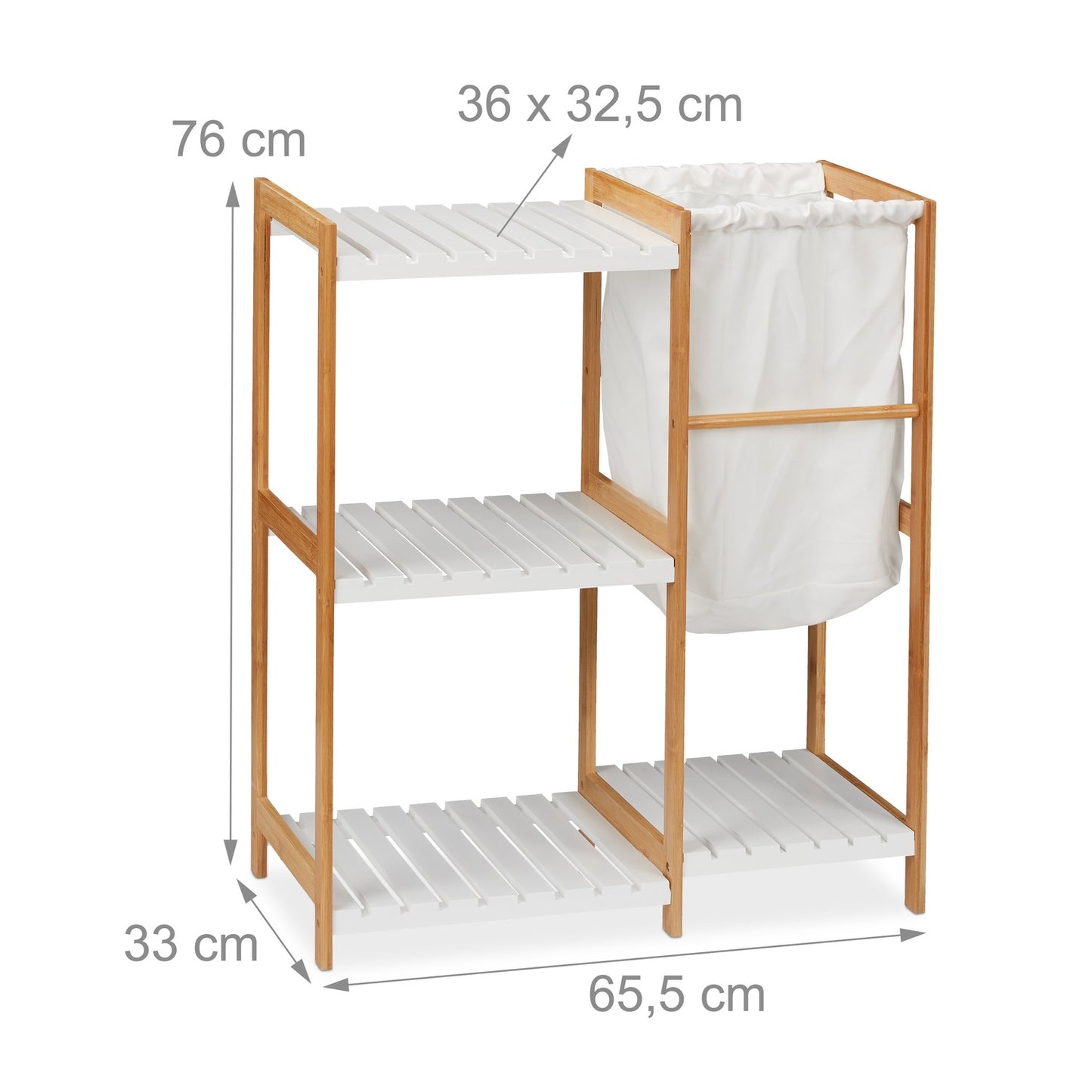 4 Tier Bathroom Shelving And Laundry Bin