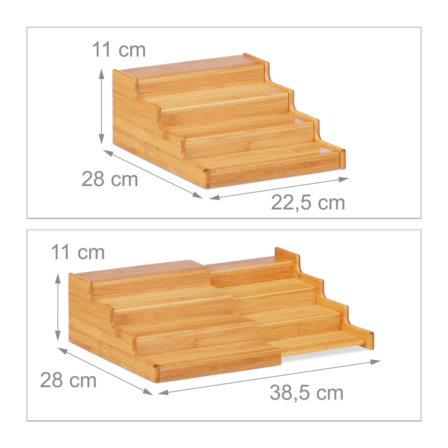 4-Tier Extendible Bamboo Spice Rack