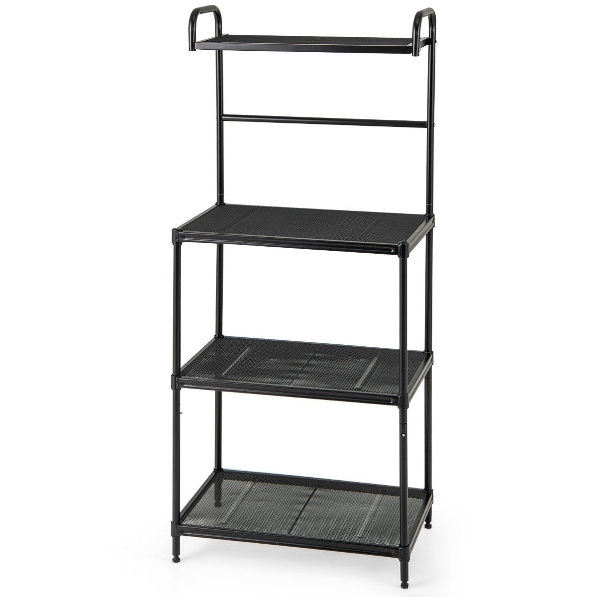 4-Tier Metal Kitchen Shelf with Adjustable Shelves, Black
