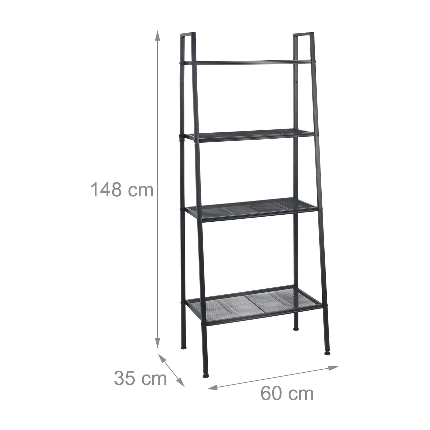 4-Tier Metal Ladder Shelf for Home Storage