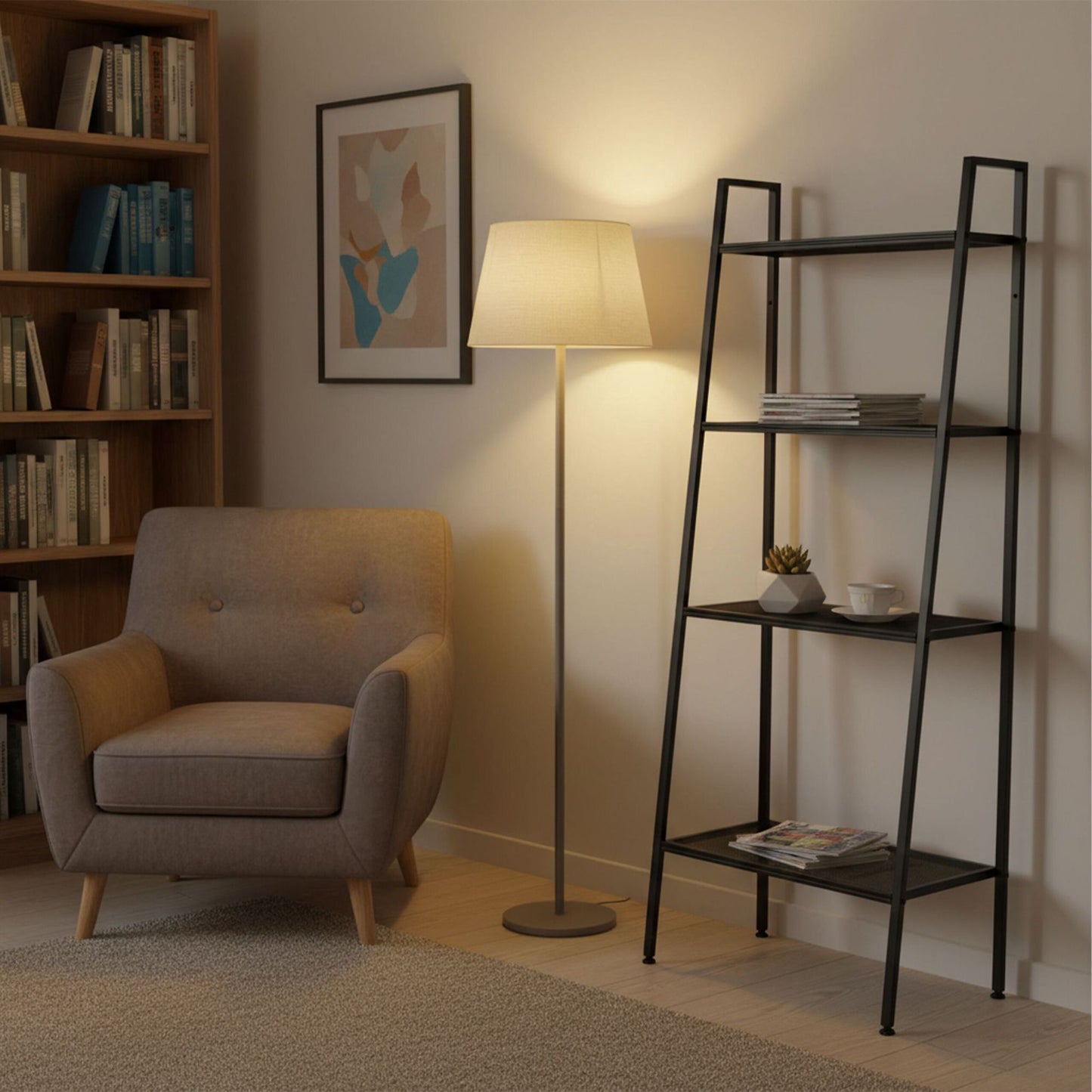 4-Tier Metal Ladder Shelf for Home Storage