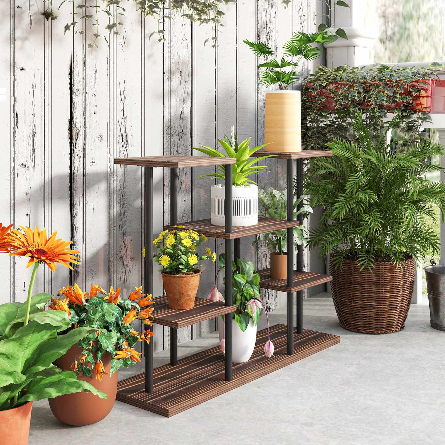 Wooden plant stand, 61.5 cm, indoor/outdoor
