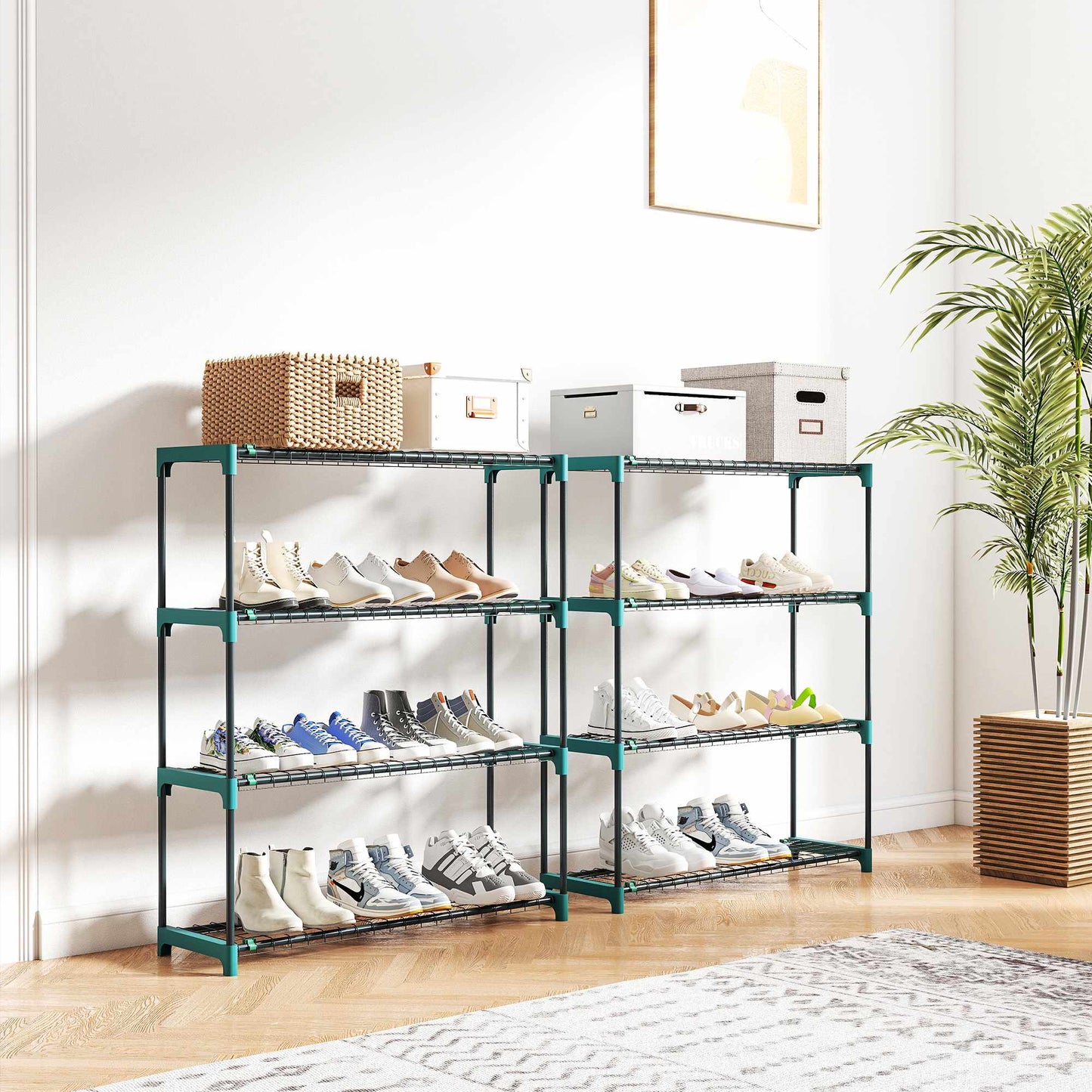 4-Tier Plant Stand Set, Indoor Outdoor Steel, 104 cm