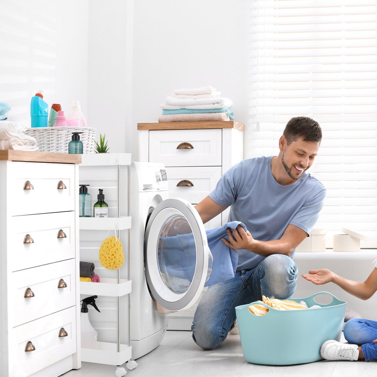 4-Tier White Trolley for Kitchen or Bathroom Storage