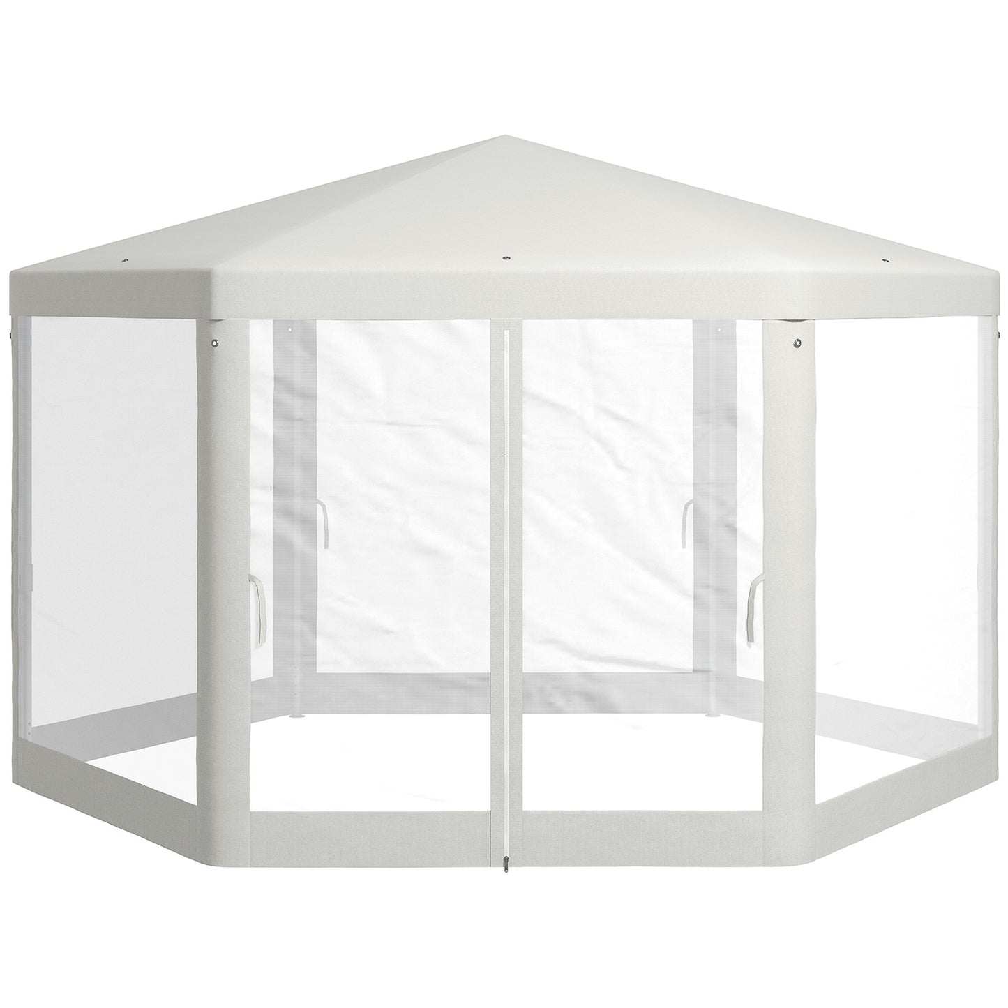 Hexagonal Cream Party Tent, Mosquito Net, Polyester