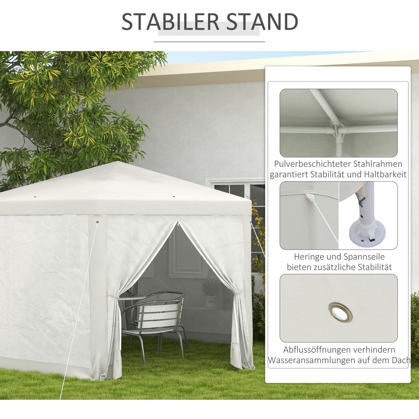 Hexagonal Cream Party Tent, Mosquito Net, Polyester