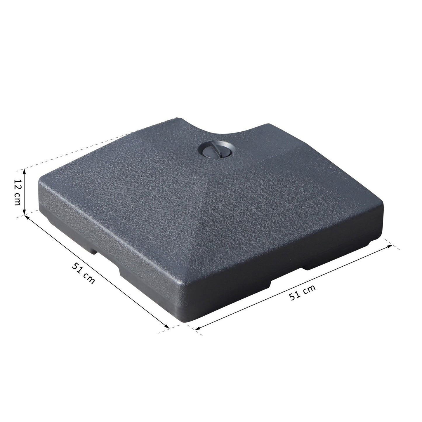 Parasol weight kit, refillable sand/water, 130 kg capacity