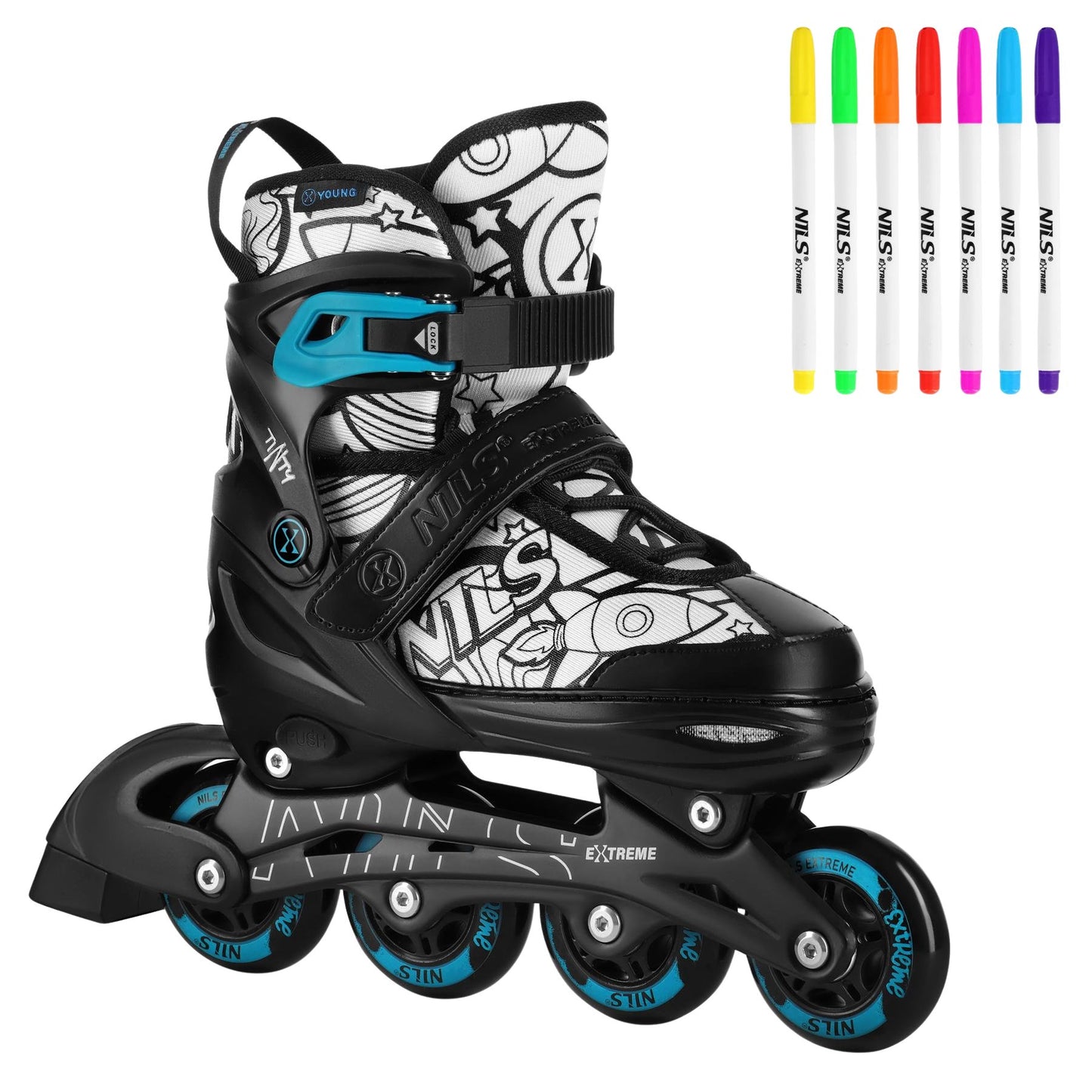 4-in-1 Adjustable Skates Set, Green, Size S (31-34)