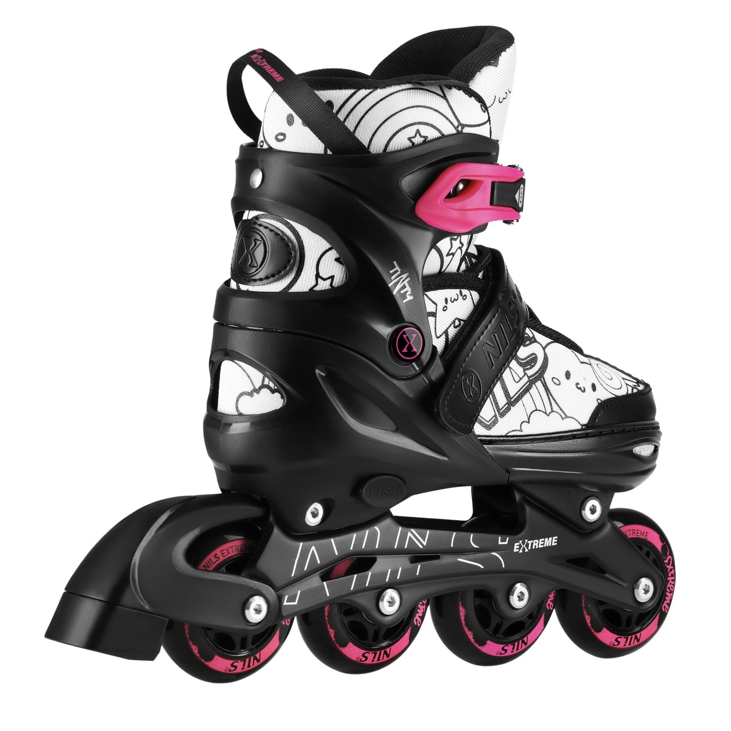 4-in-1 Adjustable Skates Set, Pink, Size M (35-38)