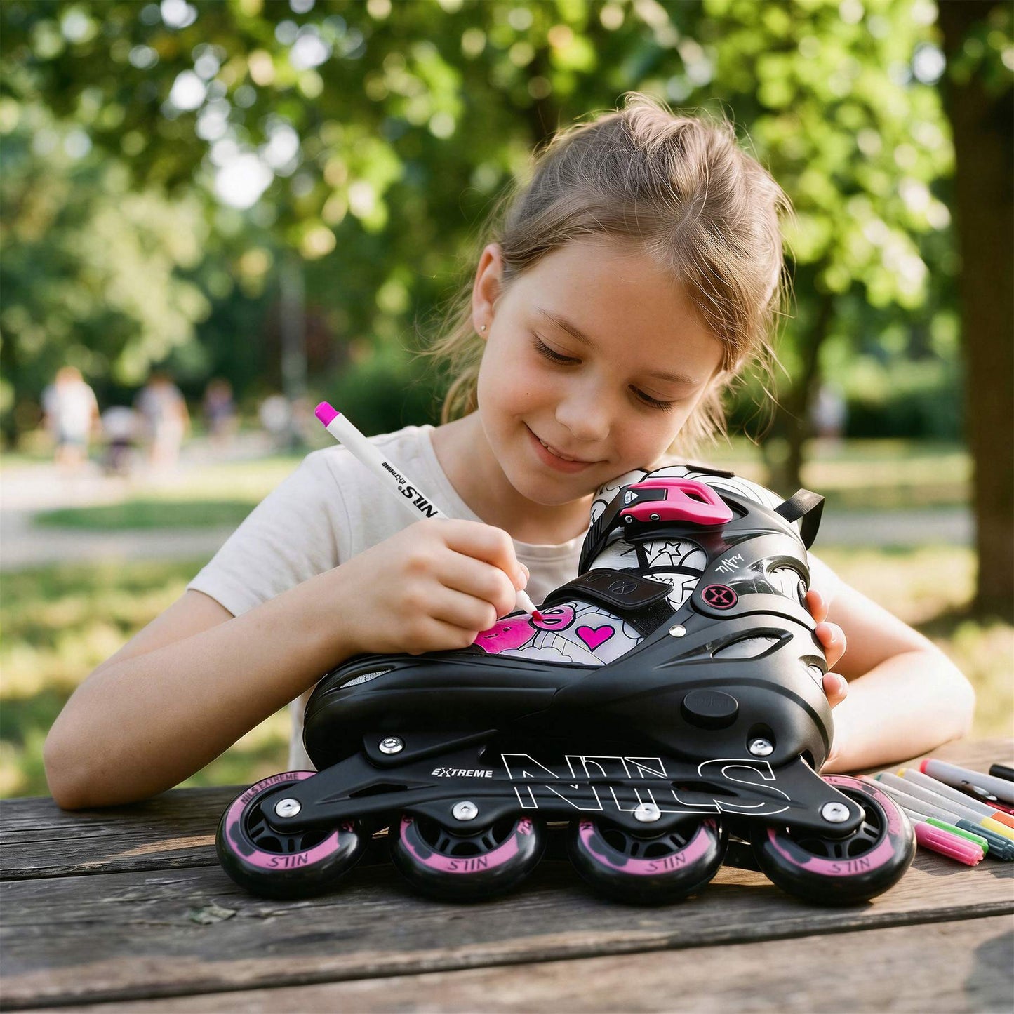 4-in-1 Adjustable Skates Set, Pink, Size S (31-34)