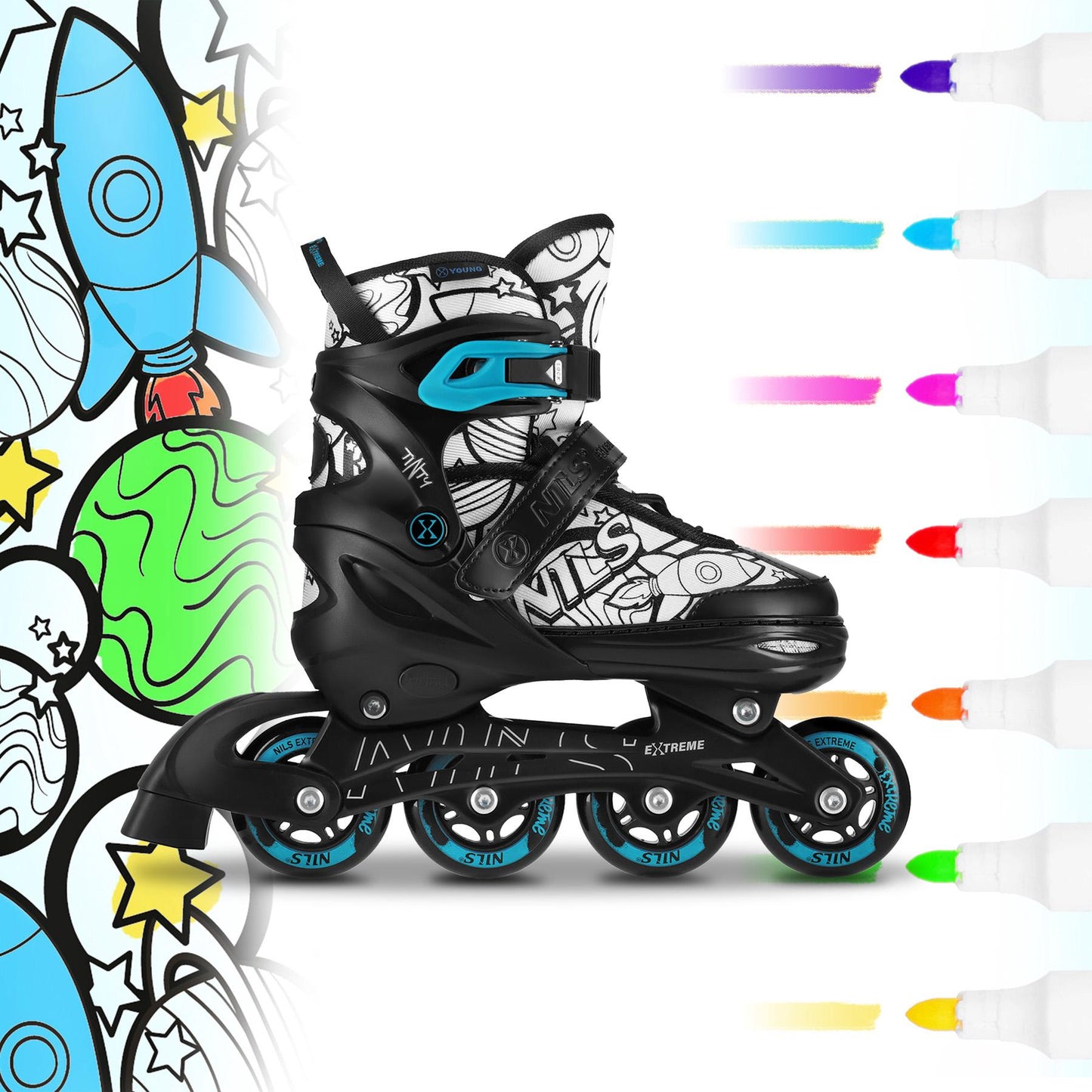 4-in-1 Adjustable Skates Set, Size M (35-38)