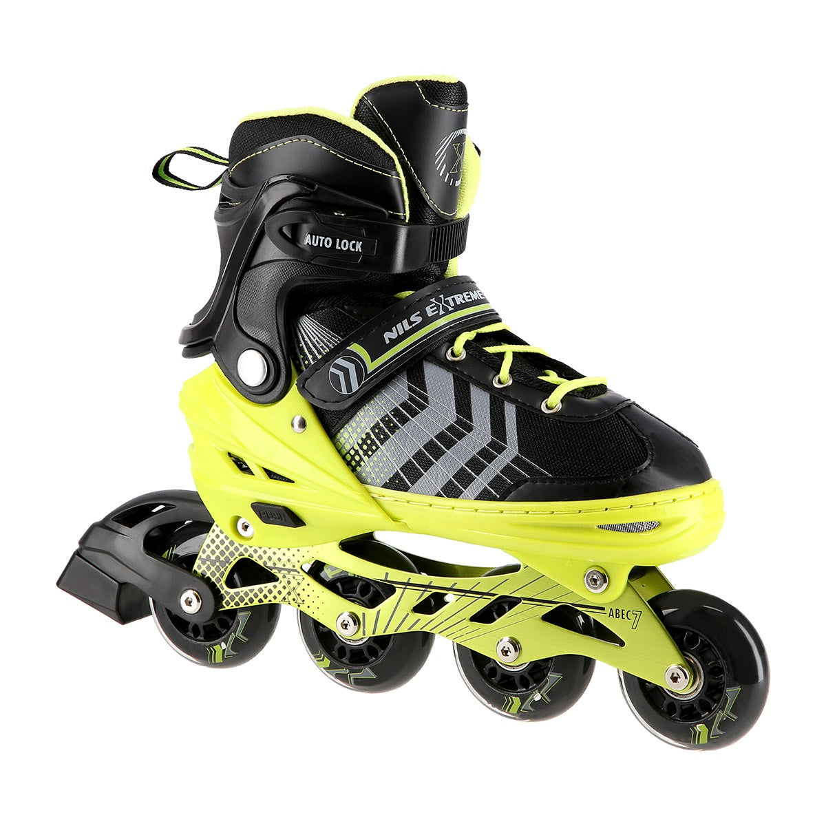 4-in-1 Black-Green Inline & Hockey Ice Skates, Size M