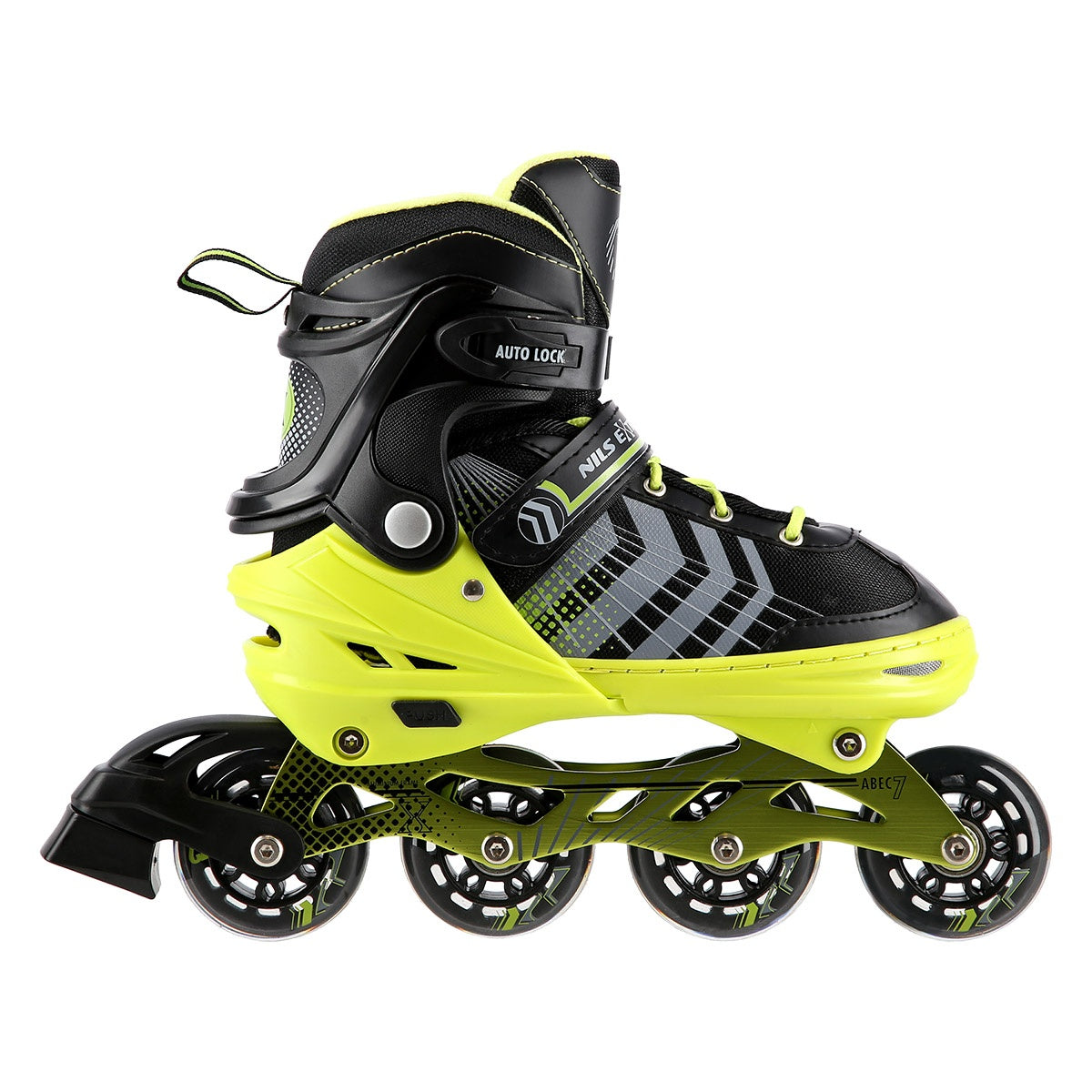 4-in-1 Black-Green Inline & Hockey Ice Skates, Size M
