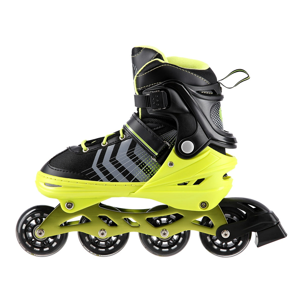 4-in-1 Black-Green Inline & Hockey Ice Skates, Size M