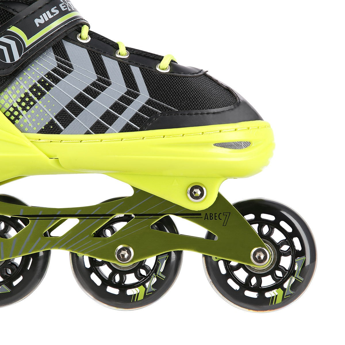 4-in-1 Black-Green Inline & Hockey Ice Skates, Size M