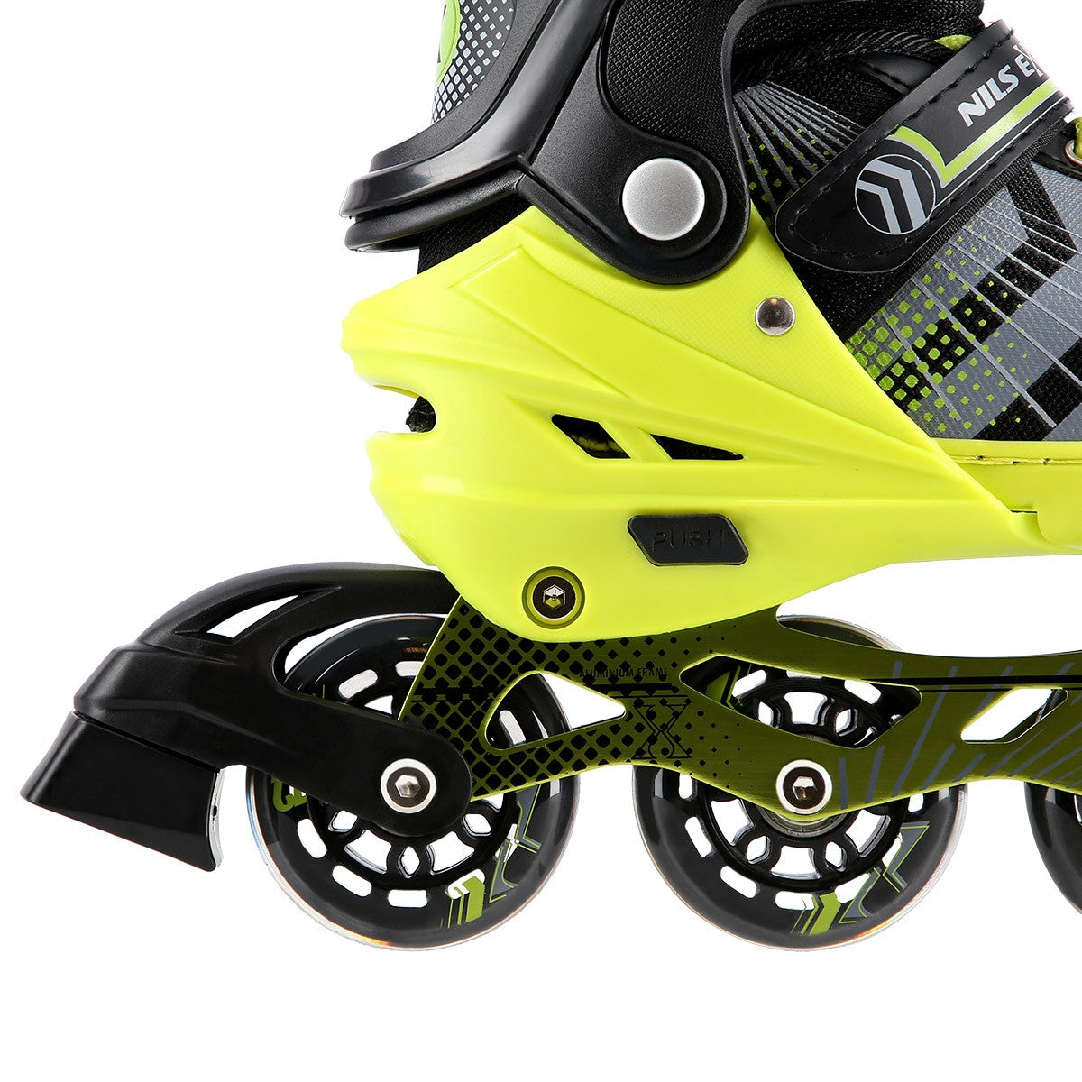 4-in-1 Black-Green Inline & Ice Skates, Size S (29-33)