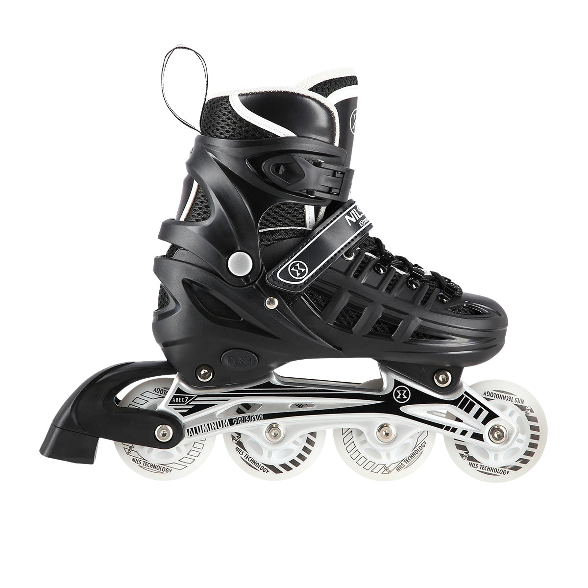 4-in-1 Black LED Inline/Ice Skates, Size L (39-42)