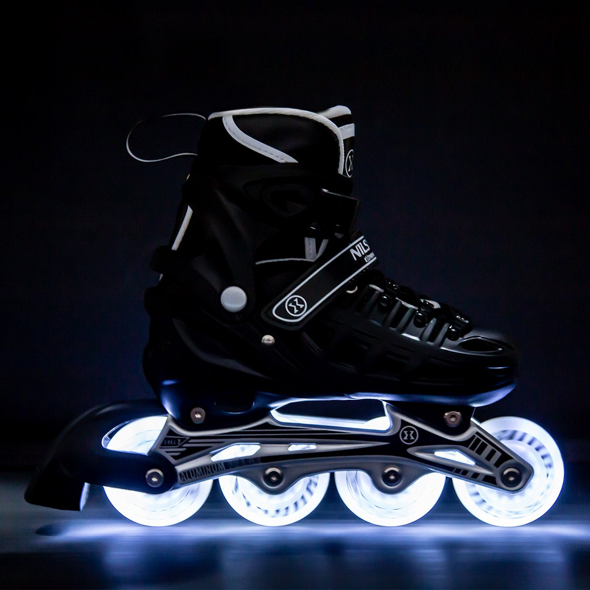4-in-1 Black LED Inline/Ice Skates, Size L (39-42)