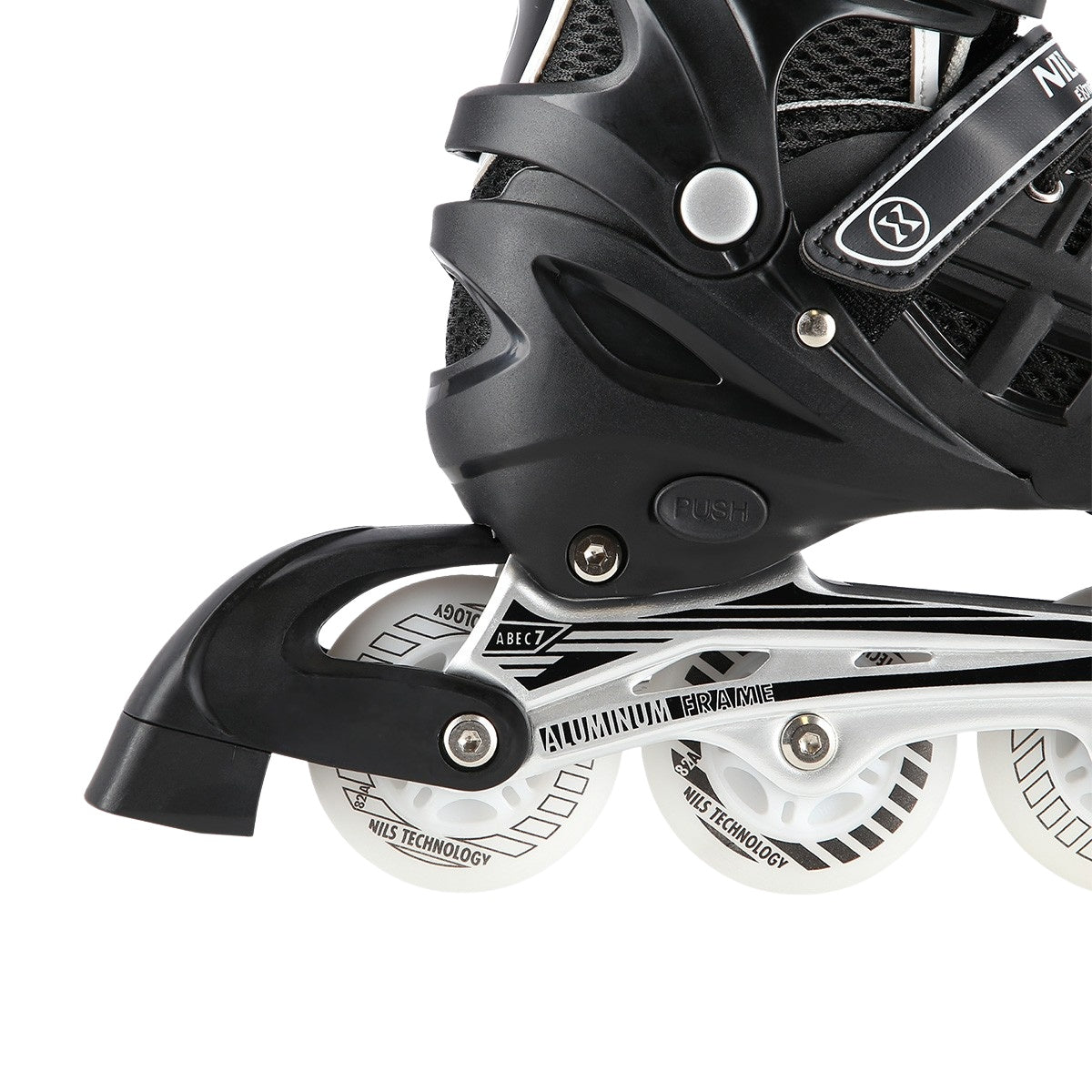4-in-1 Black LED Inline/Ice Skates, Size M (35-38)