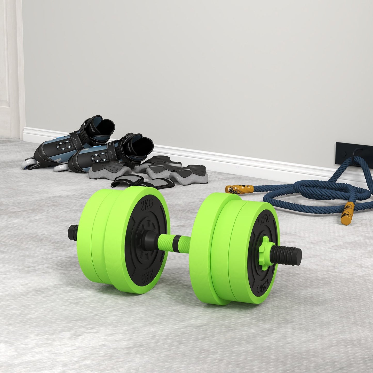Adjustable 20 kg Dumbbell Set – 4-in-1 Home Gym Equipment