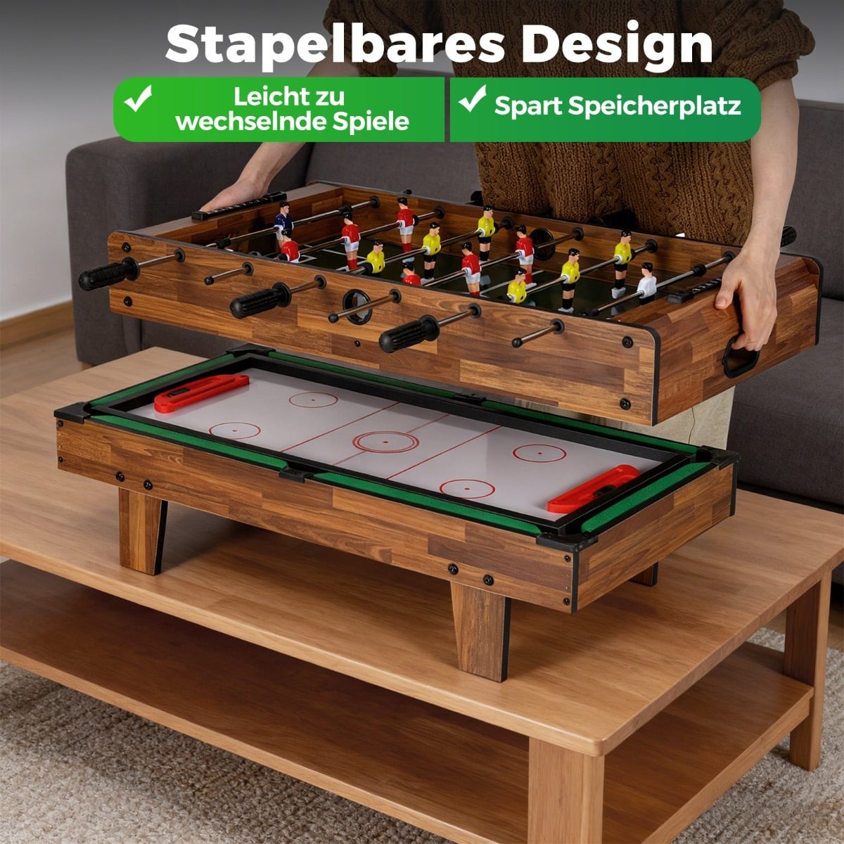 4-in-1 Game Table: Foosball, Pool, Air Hockey, Ping Pong