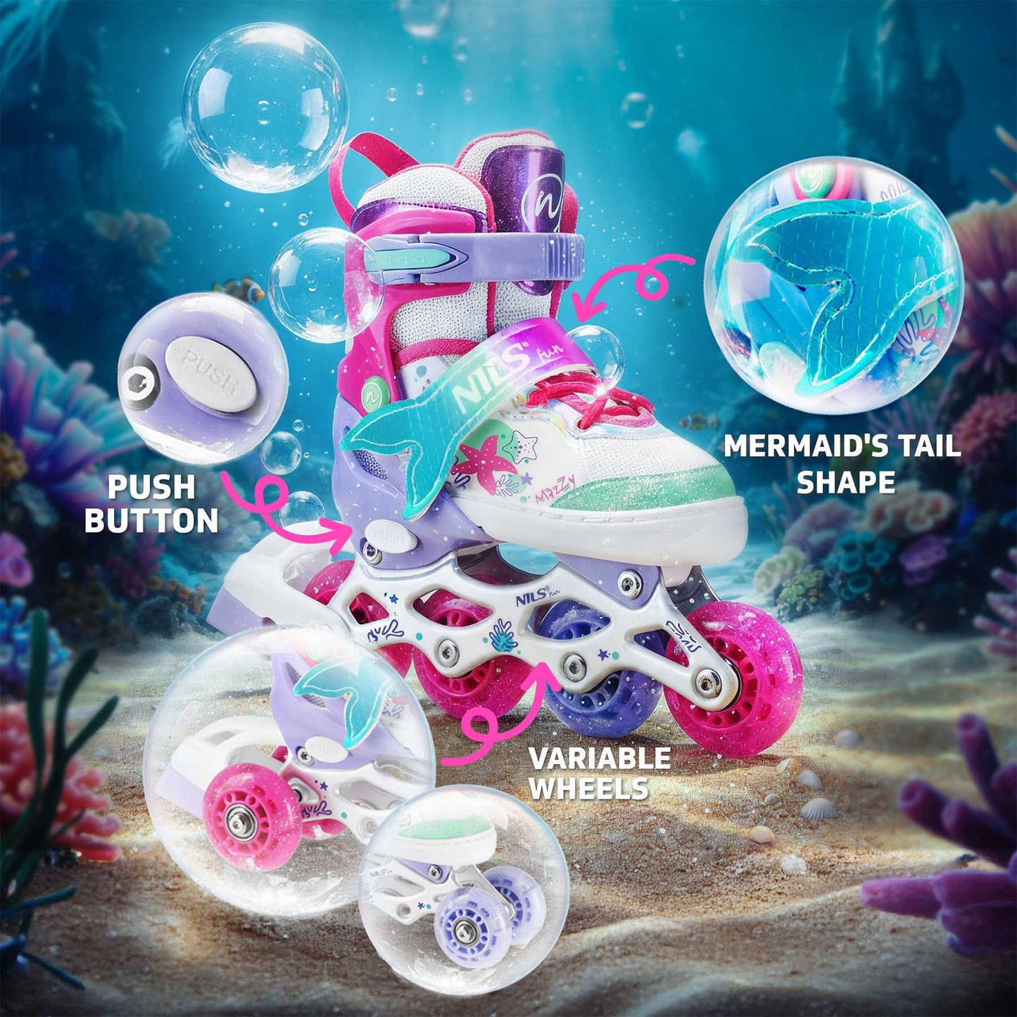 4-in-1 Inline & Ice Skate Set for Kids, Size S (31-34)