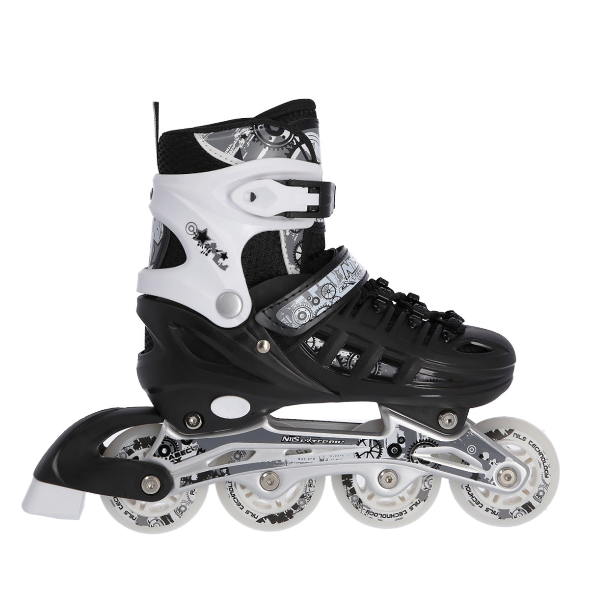 4-in-1 Inline/Ice Skates, Black, Size S (31-34)