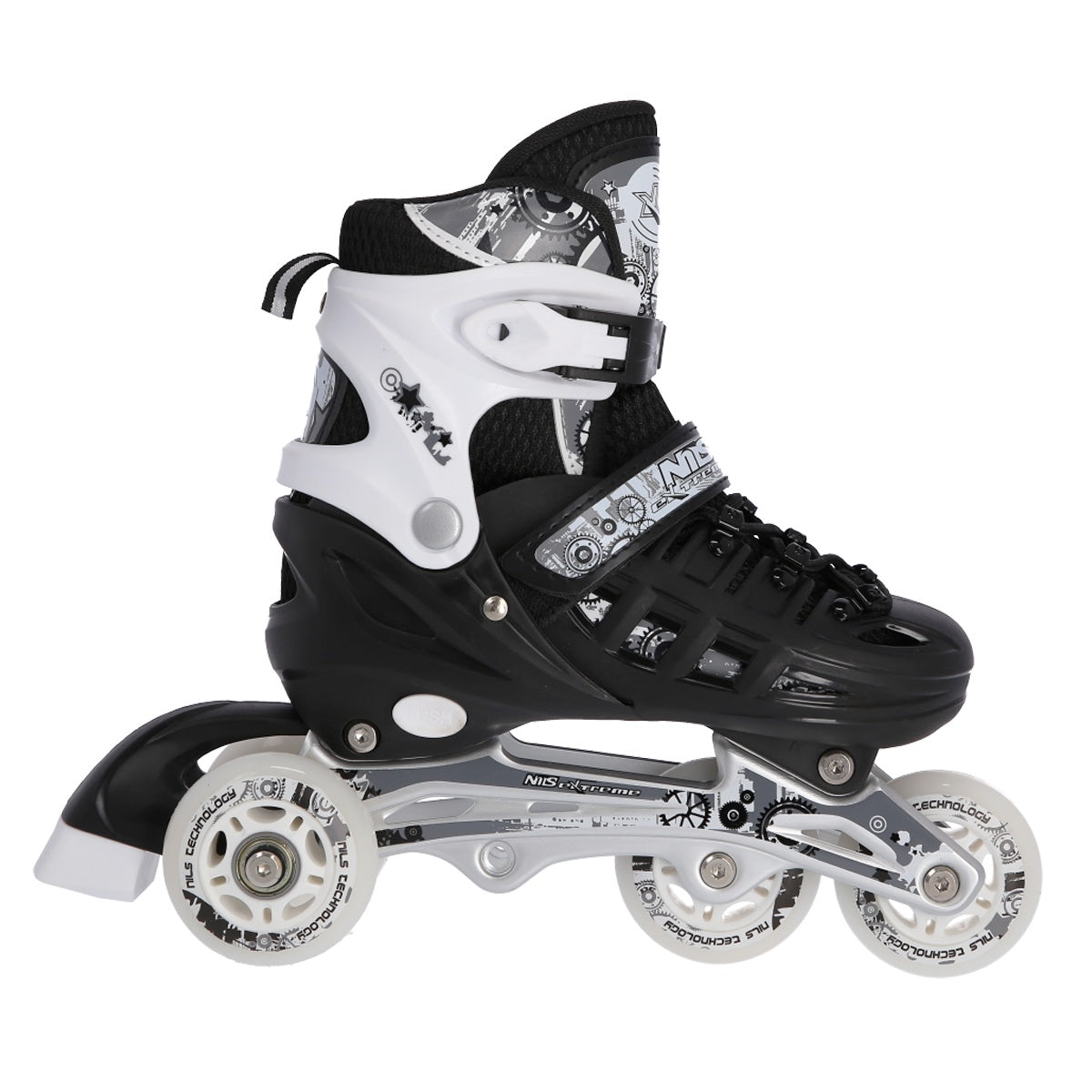 4-in-1 Inline/Ice Skates, Black, Size S (31-34)