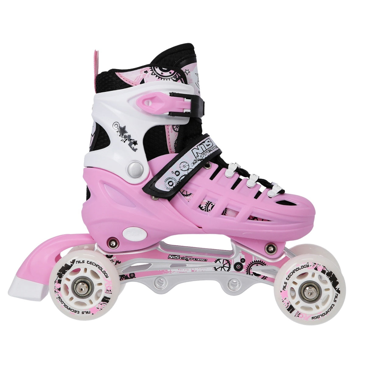 4-in-1 Inline/Ice Skates, Pink, Size S (31-34)